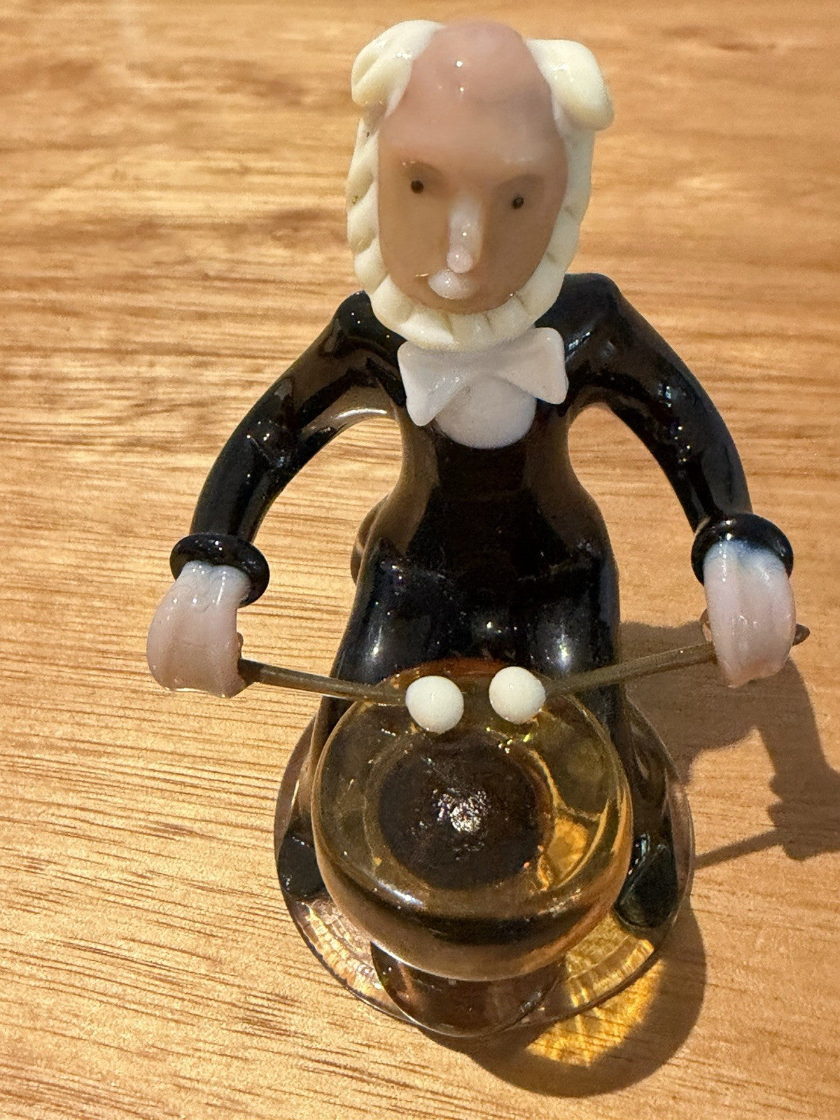 Jaroslav Brychta Attrib Czech ZBS Lampwork Glass Drummer Figurine Vintage