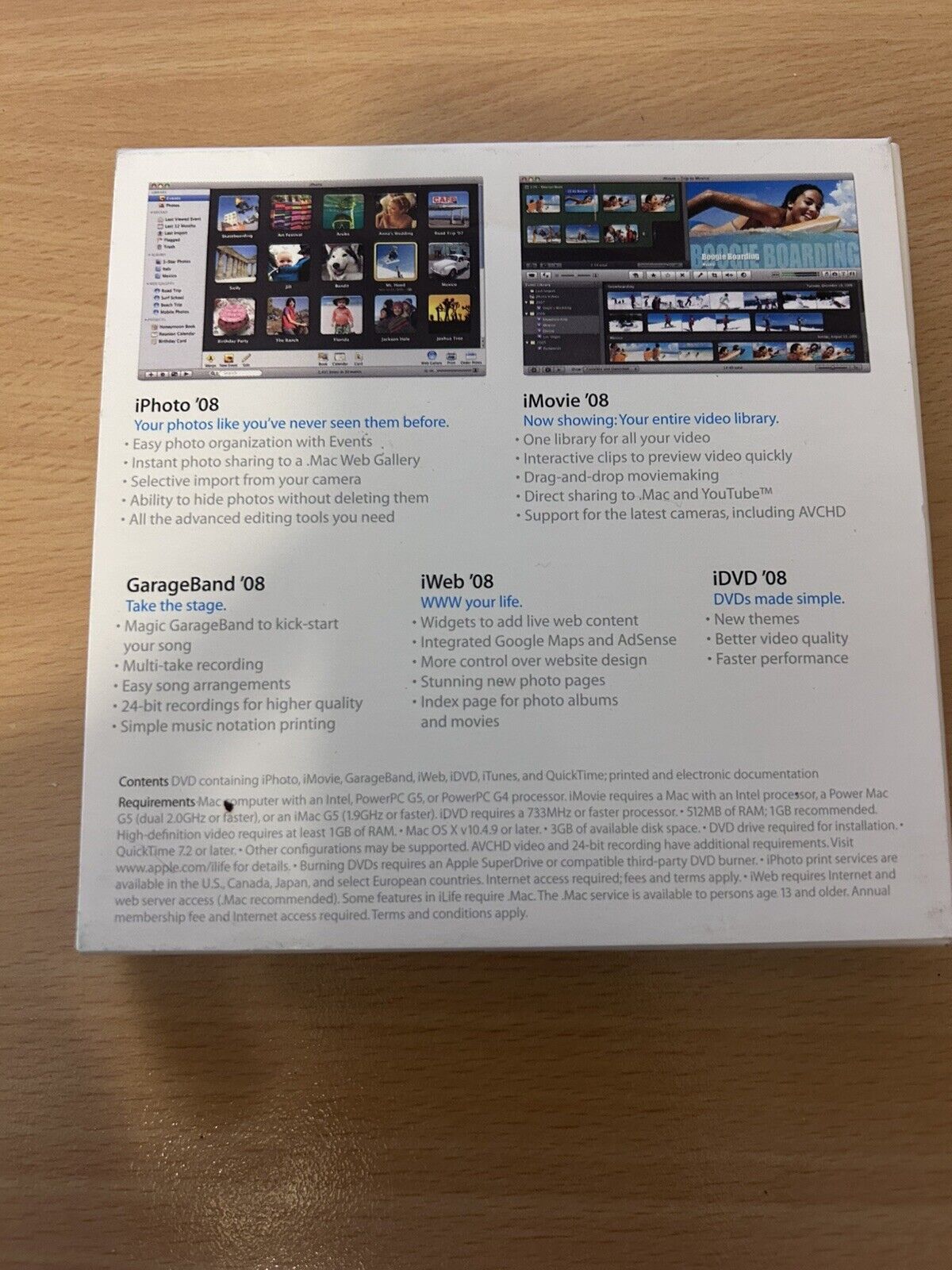 Apple Ilife 08 Installation DVD Software With Box, Software Coupon, iWork Trial