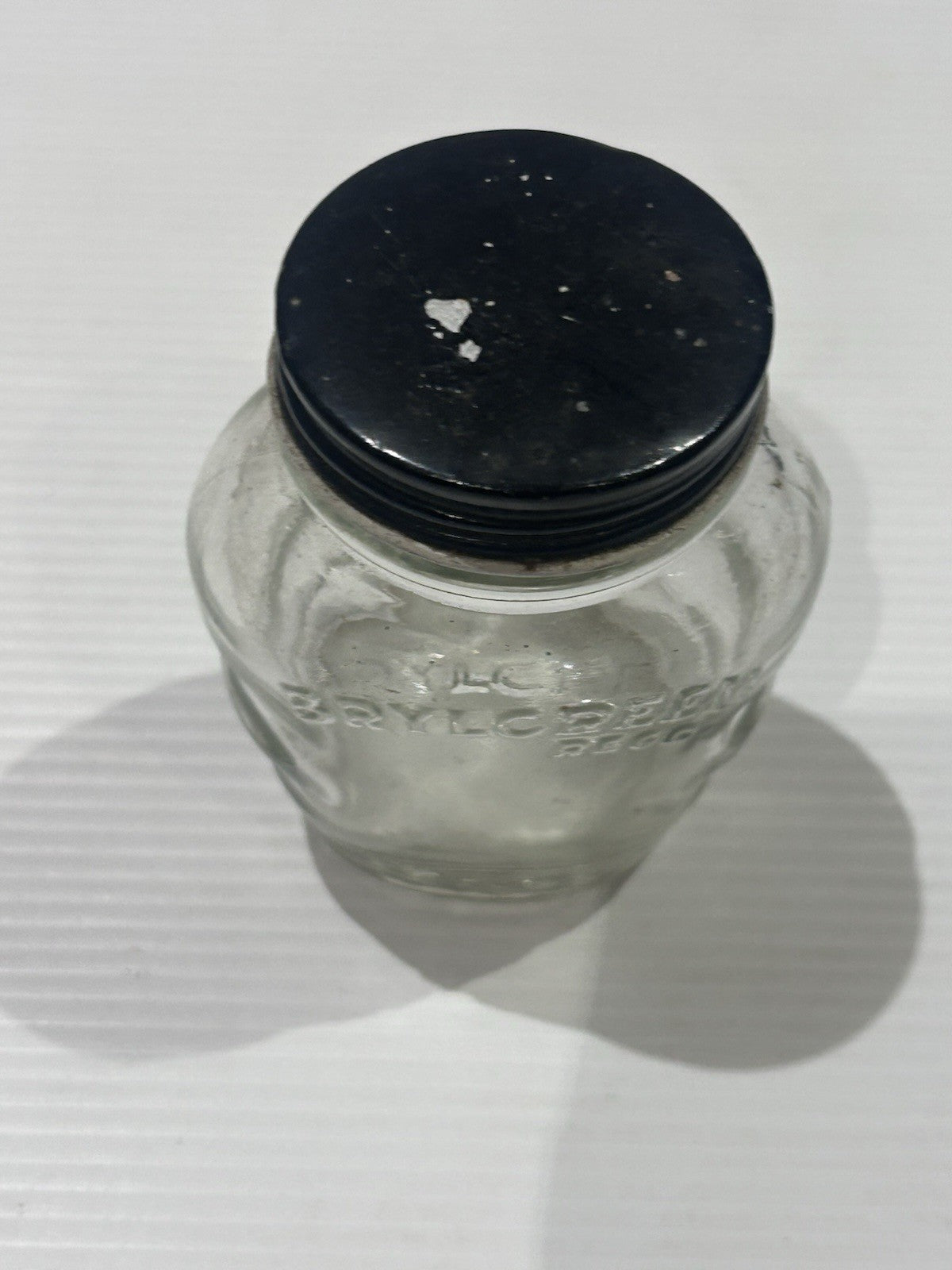 Vintage Brylcreem Glass Jar w/ Lid 1950s UK Men’s Grooming Collectible 6.5cm