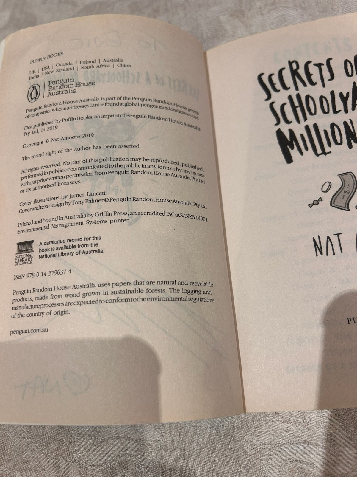 Secrets of a Schoolyard Millionaire - Signed Nat Amoore | First Edition | 2019