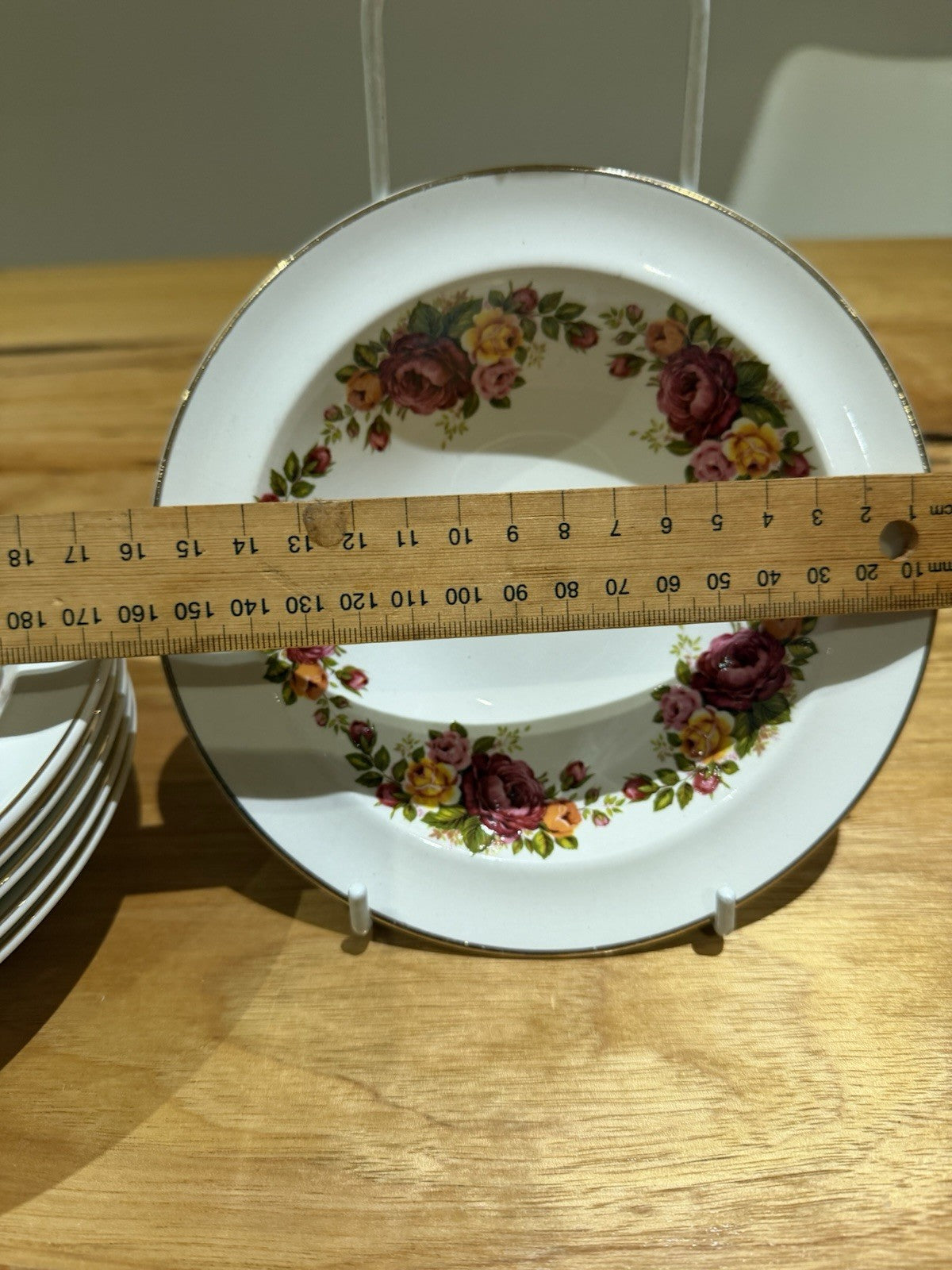 6 x Wood & Sons Cottage Rose Dessert Bowls England Floral Ironstone 16cm
