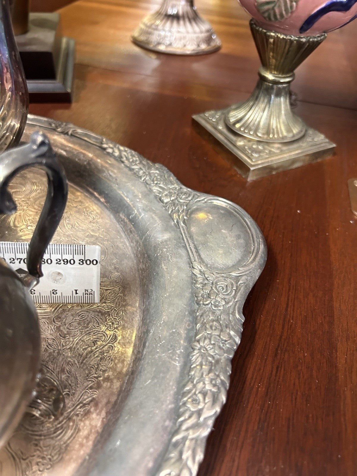 Rodd Silverplate Tea Set w Grosvenor Tray Teapot Sugar Creamer Vintage