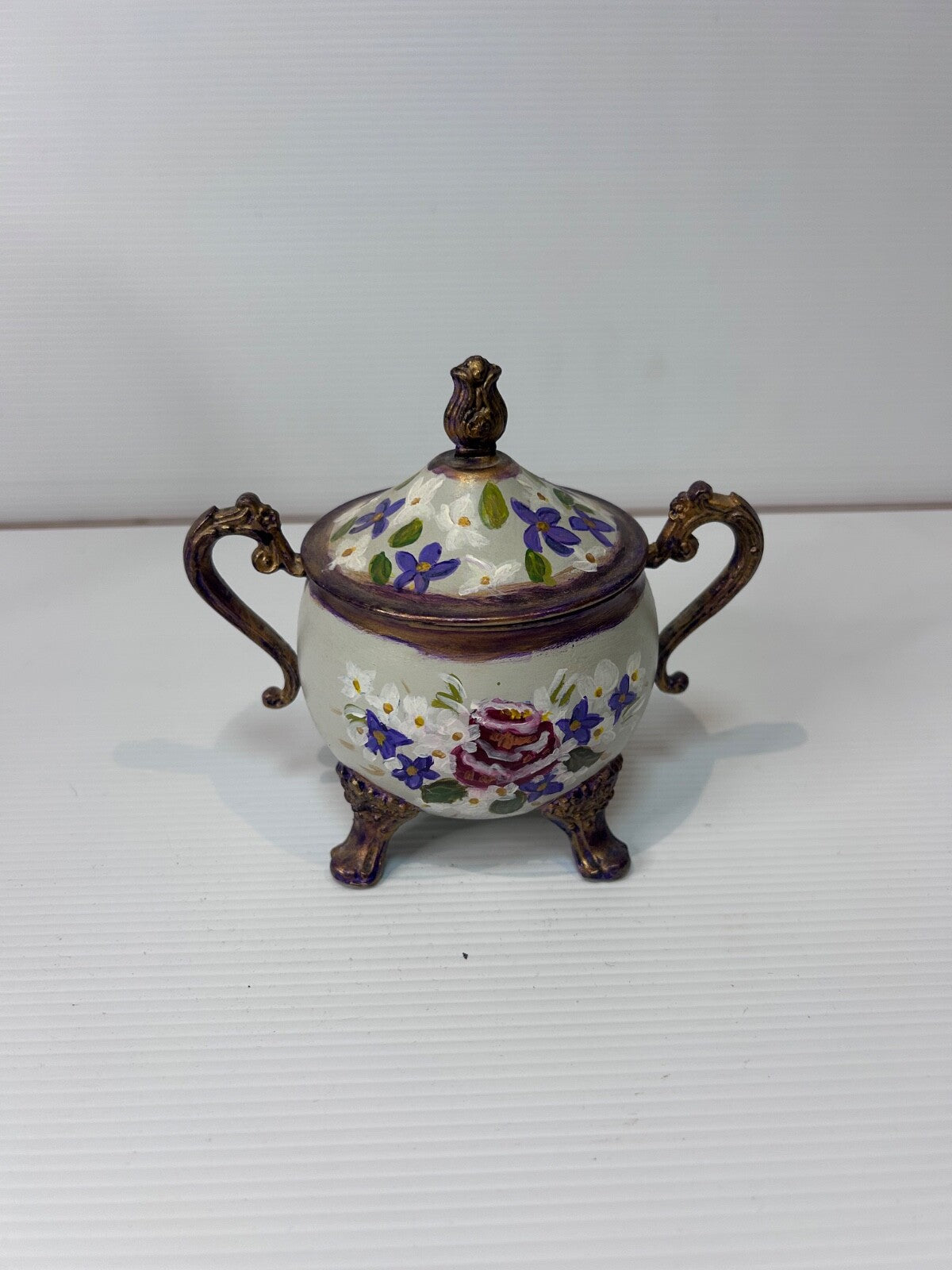 Antique Silver Plated Tea Set Refurbished Hand Painted by Beverley Shearer 2007