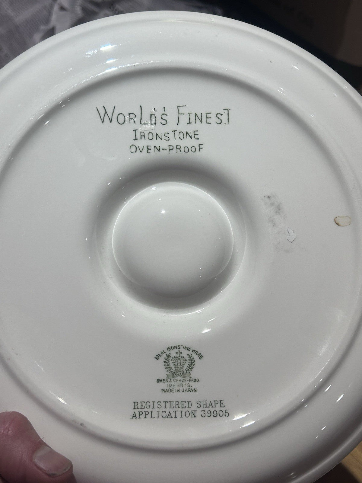 World’s Finest Ironstone Lid Sausages Parsley Japan Ideal Ovenproof Retro
