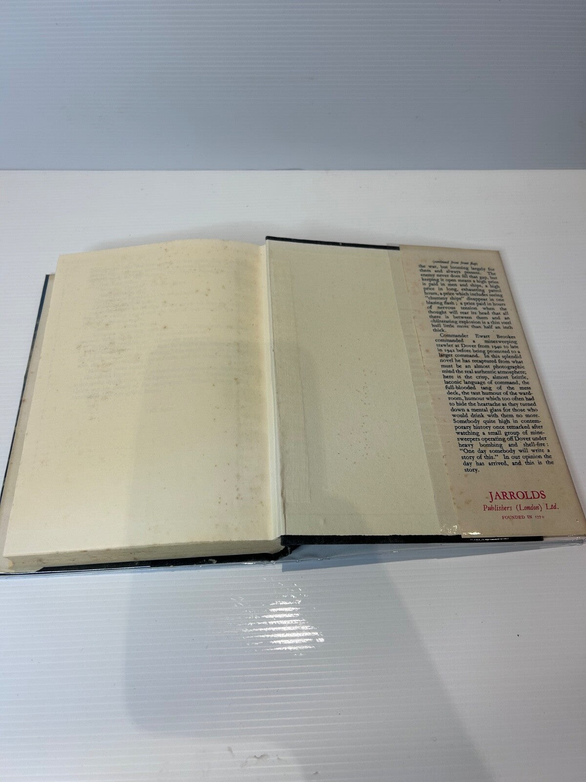 Proud Waters Ewart Brookes 1st Ed 1954 HC DJ Jarrolds WWII Naval Novel