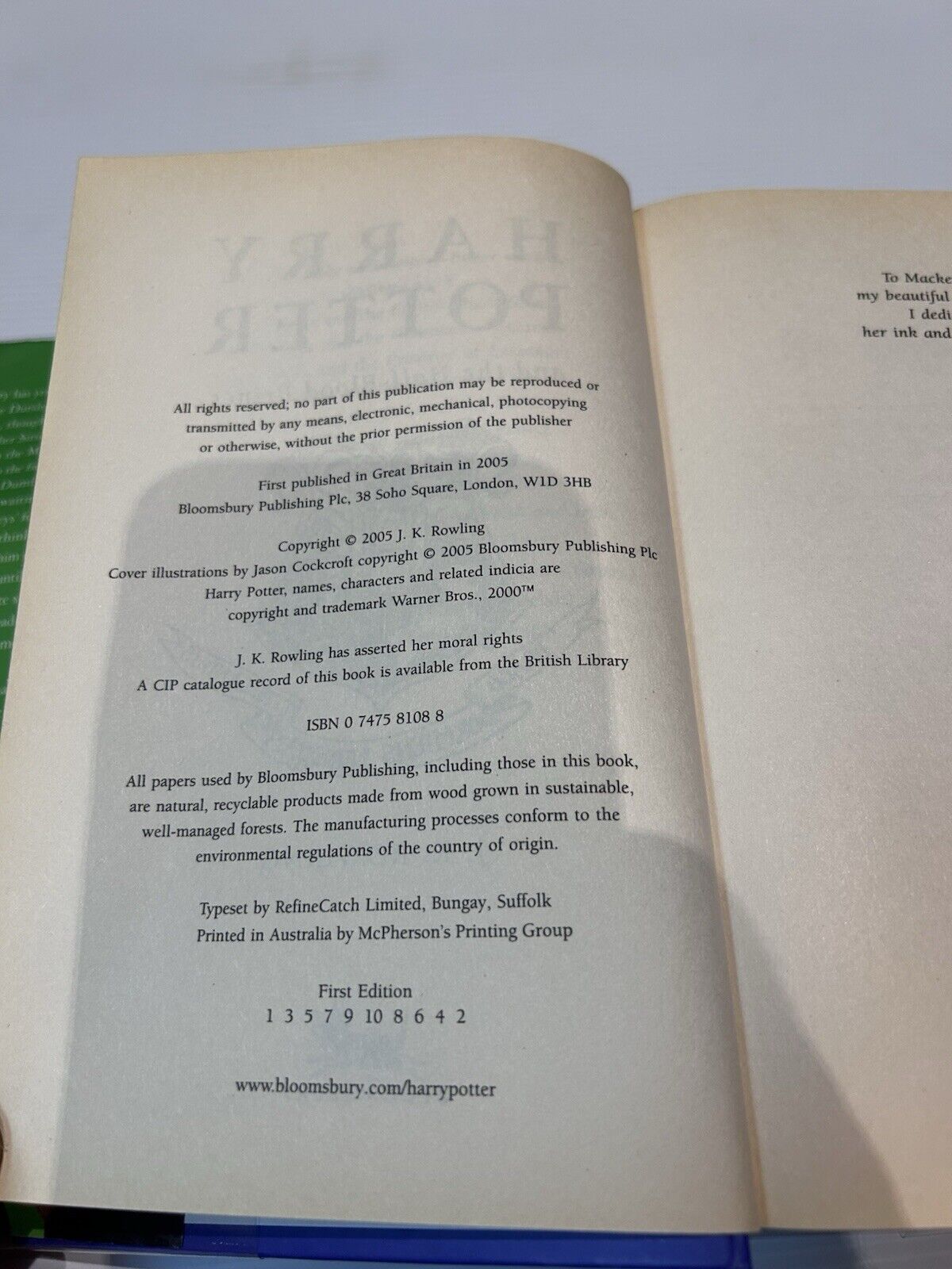 Rowling JK - Harry Potter and the Half-blood Prince. First Edition