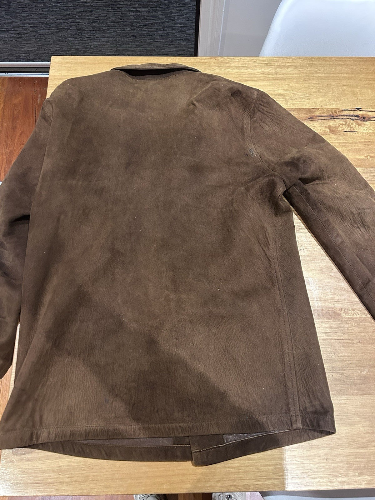 RM Williams Leather Drover Coat Size L Vintage 1980s Unlined Aussie Made