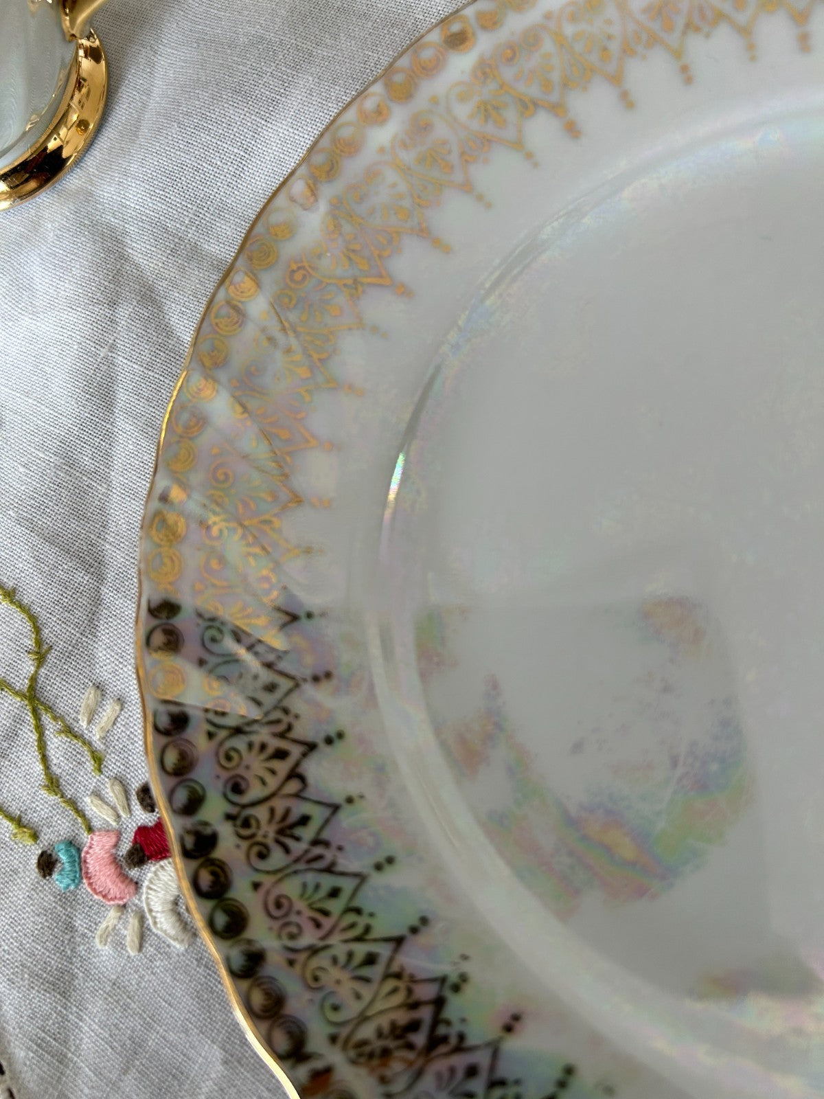 Westminster Fine China Trio Lustreware Tea Cup Saucer Plate Gold Gilt