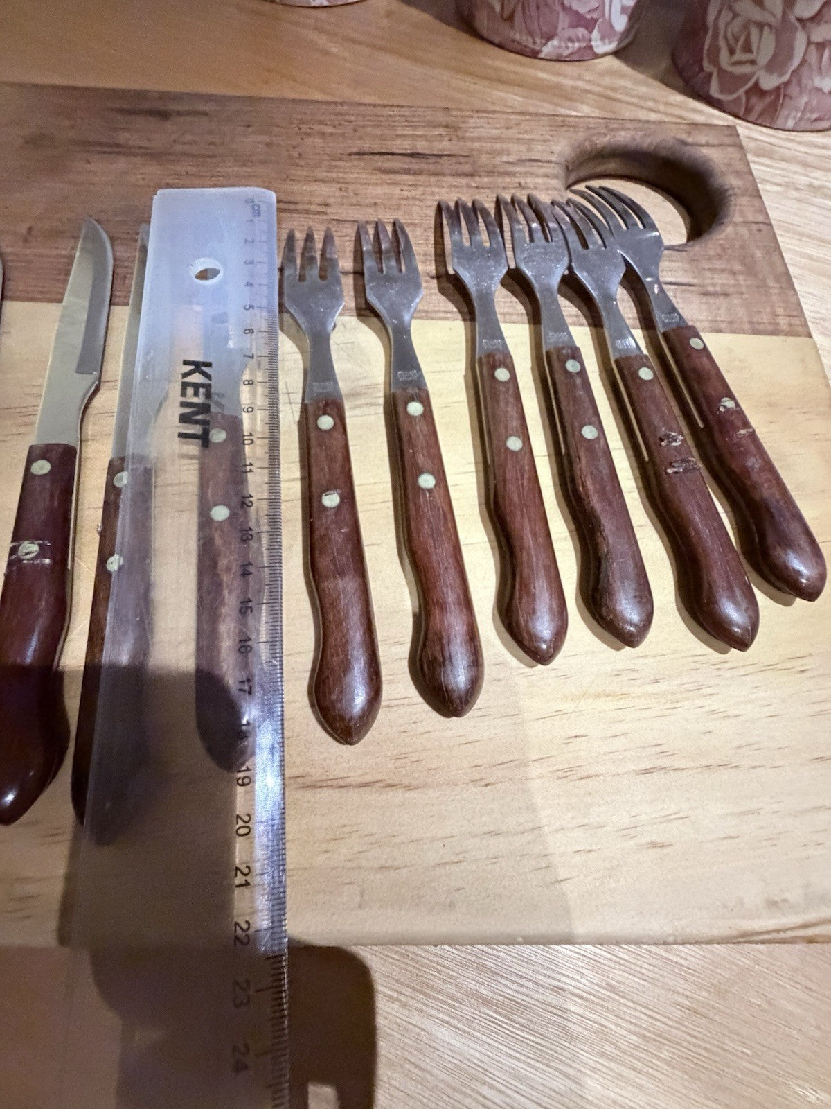Vintage Richards Cutlers Ltd Sheffield Steak Knife Fork Set 12pc 1960s 70s