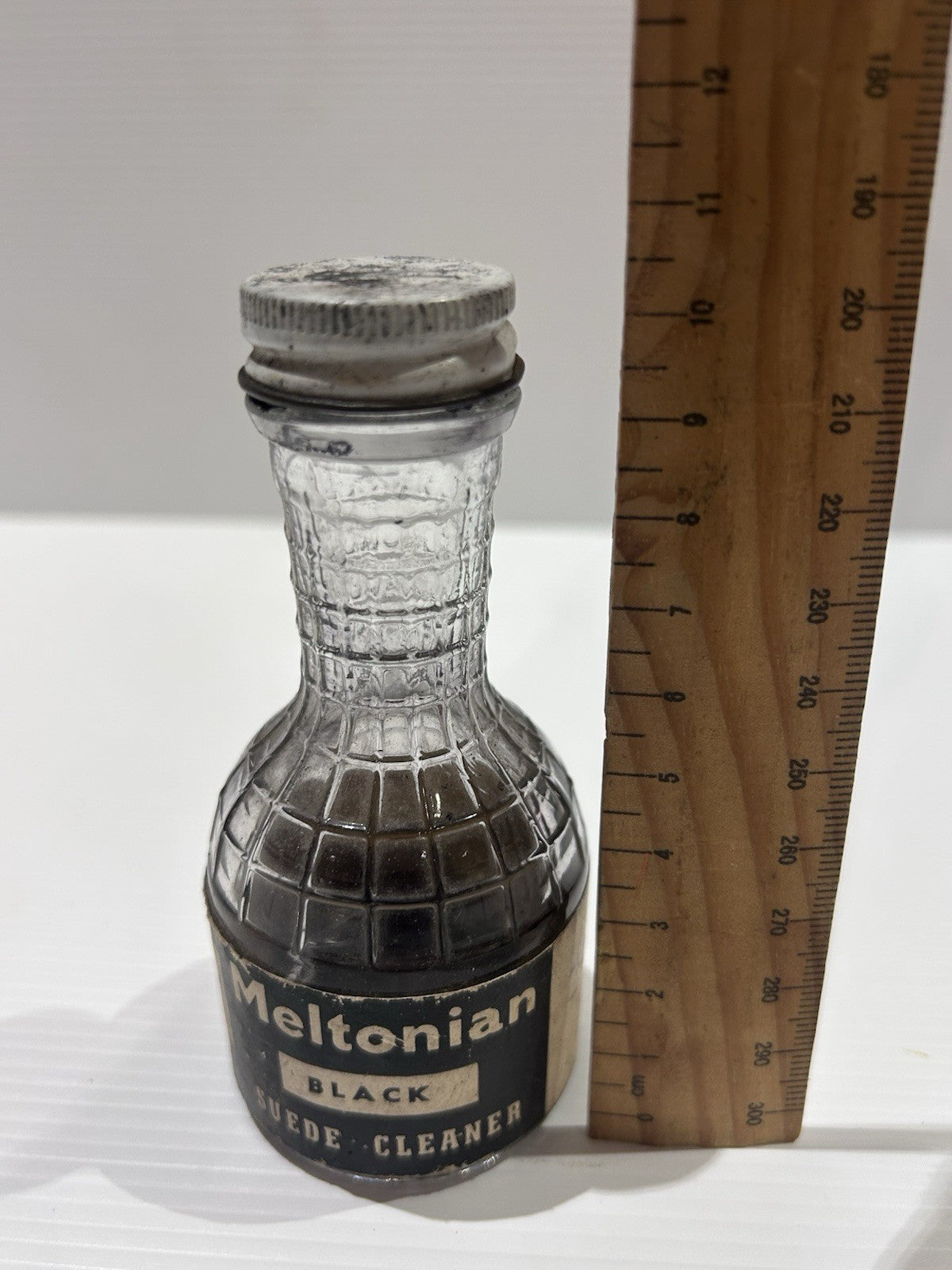 Vintage Meltonian Black Suede Cleaner Bottle 1950s Williamstown VIC