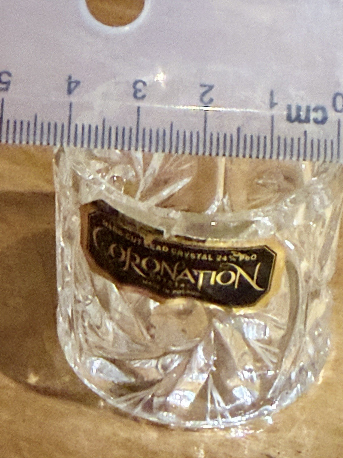 Coronation Crystal Napkin Rings Set 6 Lead Crystal 24% PbO Poland