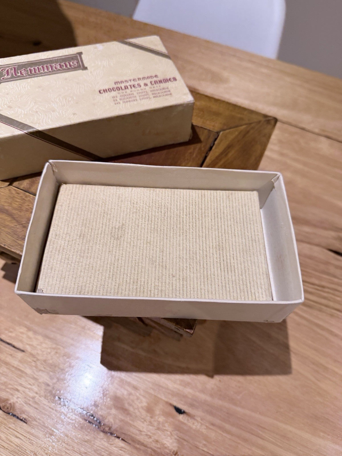 Newmans Chocolates Box Vintage Melbourne Pre-Metric Hillier Confectionery