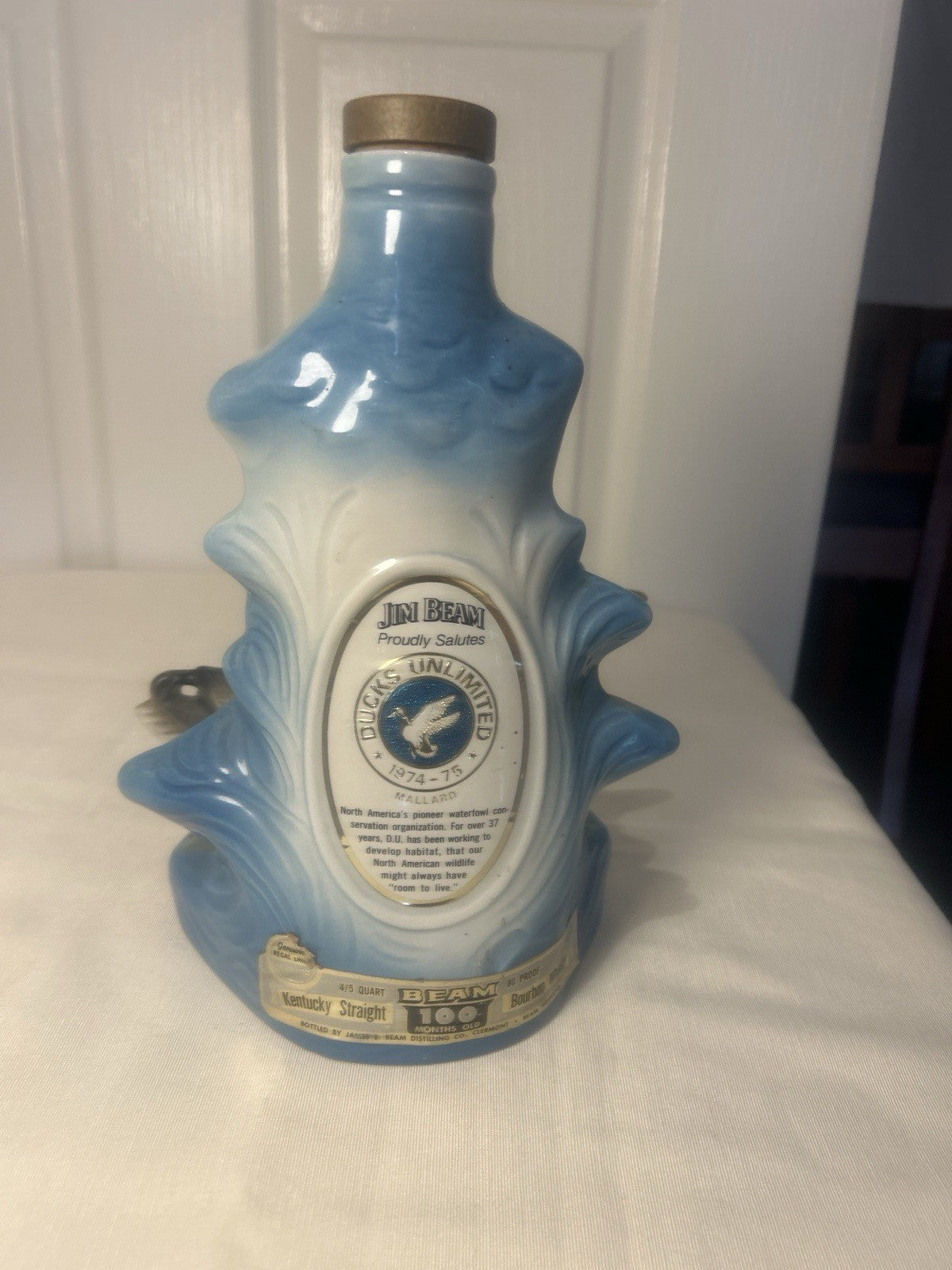 Jim Beam Ducks Unlimited Mallard Decanter 1974–75 Vintage Ceramic Bottle