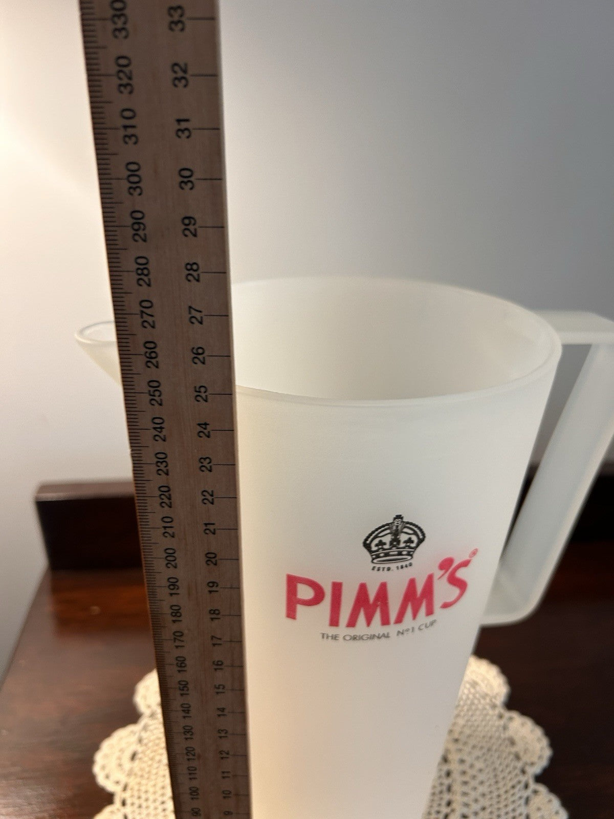 Pimm’s Branded Frosted Plastic Jug 1.5L Barware Promo Pitcher Retro Pub