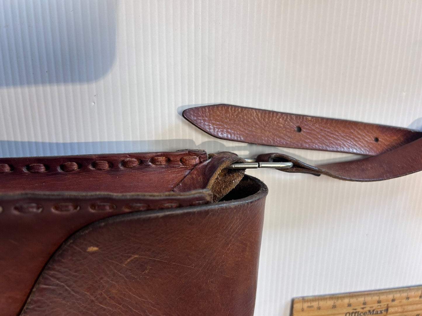 Vintage Handmade Leather Satchel – Rustic Brown Shoulder Bag