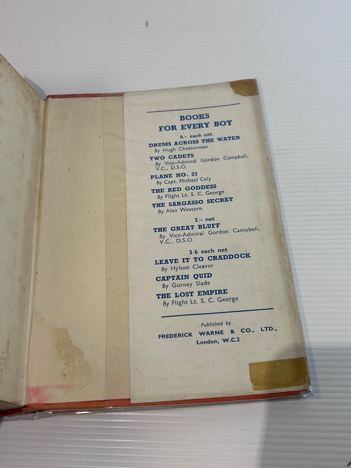 The Great Bluff Gordon Campbell 1938 HC DJ 1st Edition Warne Naval WWII Story