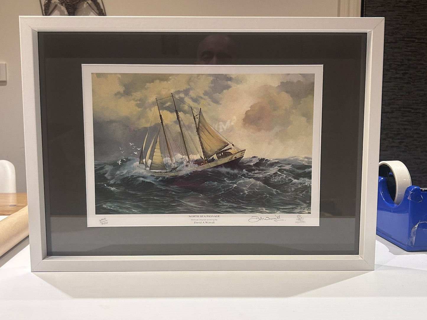 North Sea Passage David A Worrall Signed Ltd Ed Print Framed 290/650 Sailing