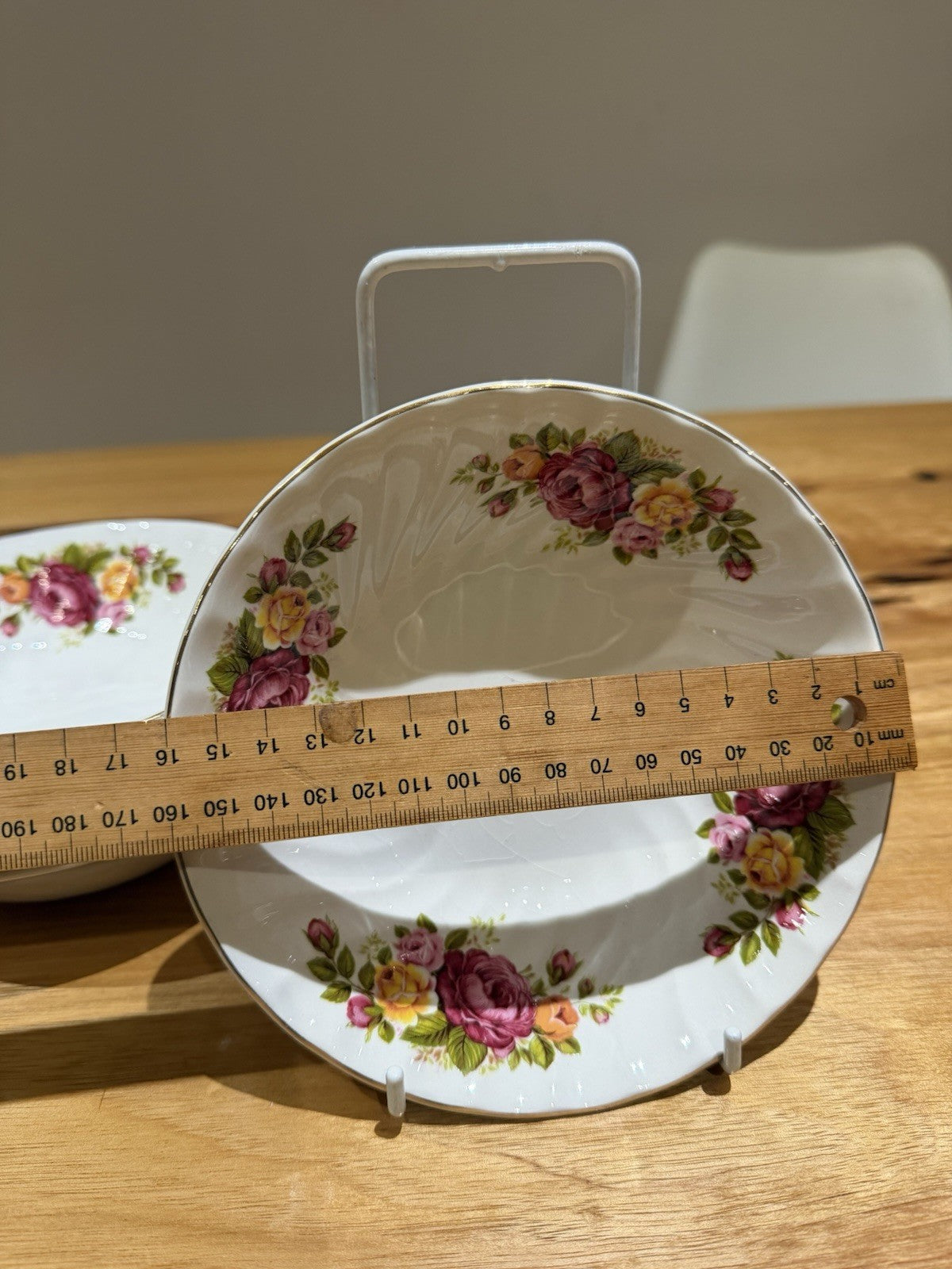 6x Wood & Sons Cottage Rose Ironstone Soup Bowls England Floral 16cm