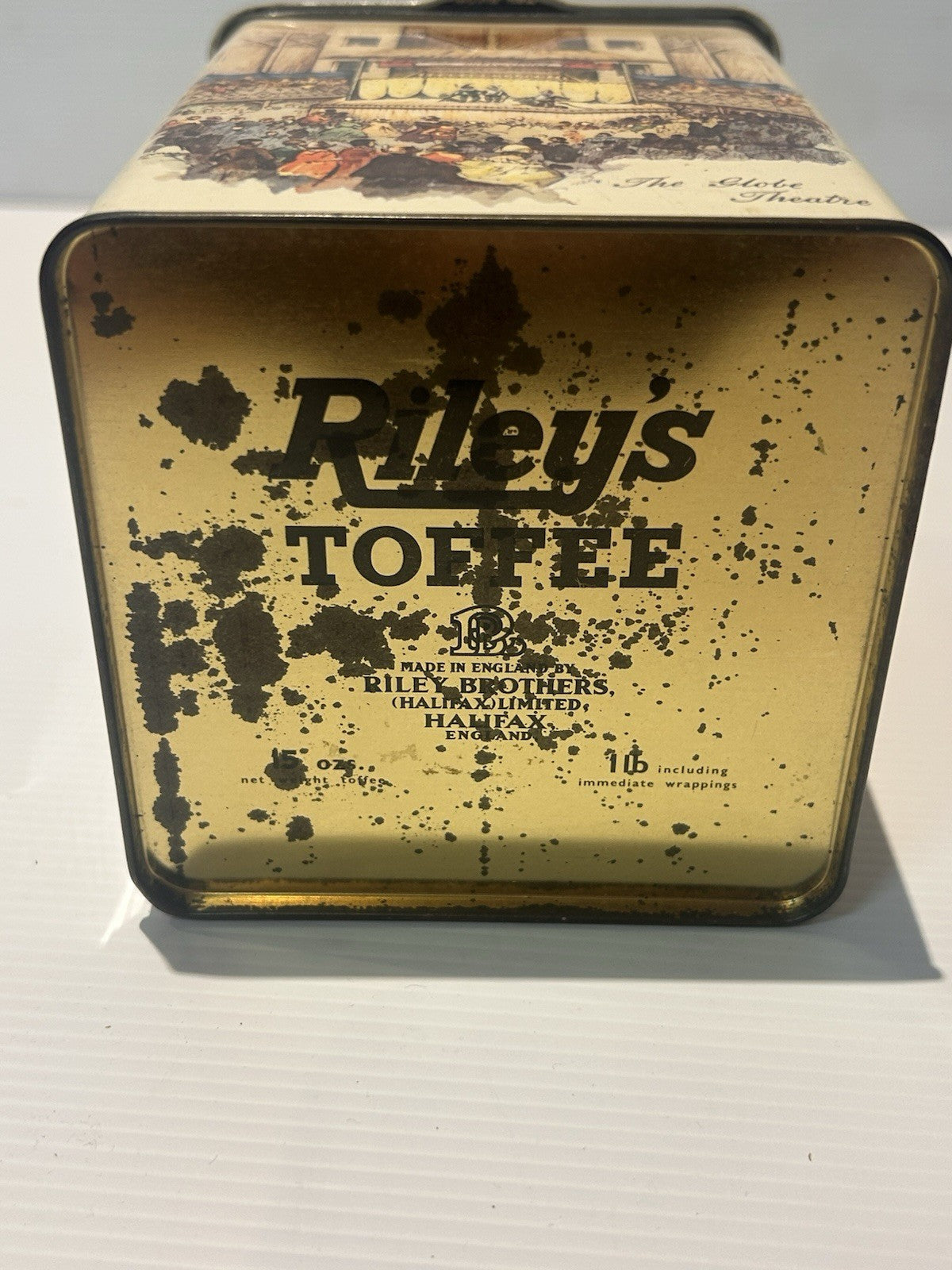 Vintage Riley’s Toffee Tin – Globe & Shakespeare Memorial Theatres Halifax UK