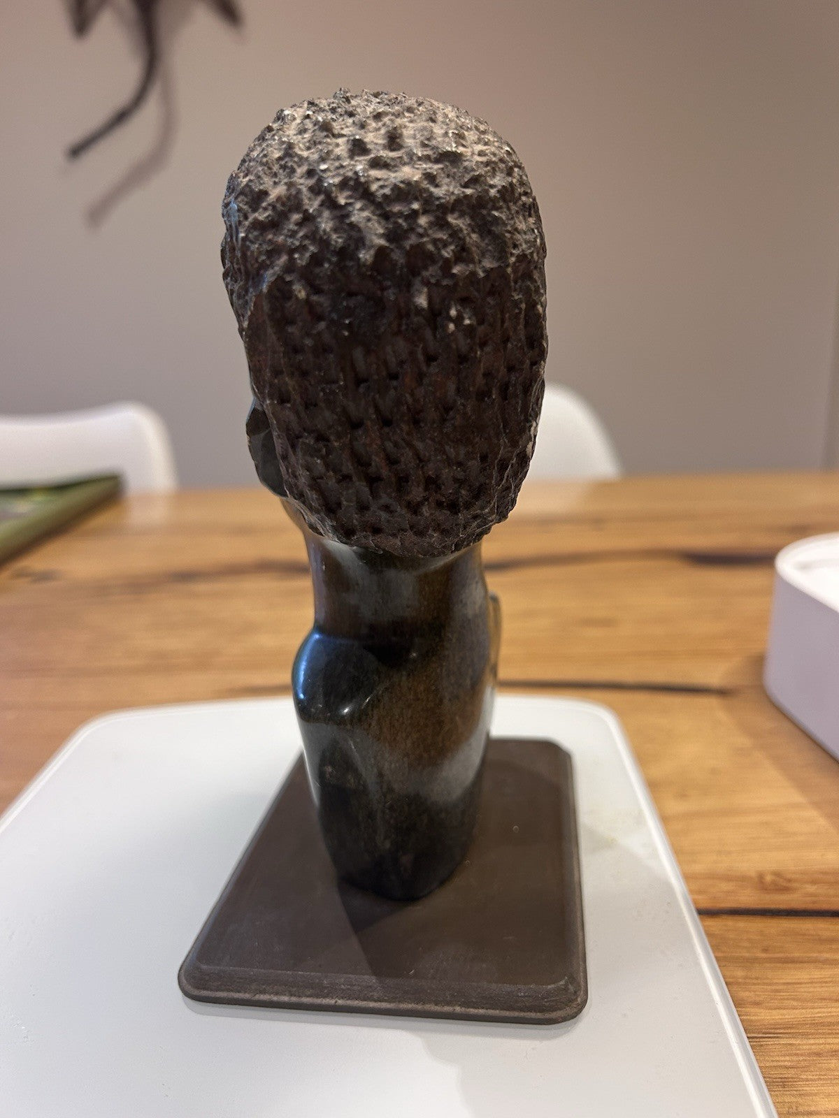 Shona African Stone Head Bust 15cm 1.5kg Zimbabwe Serpentine Sculpture
