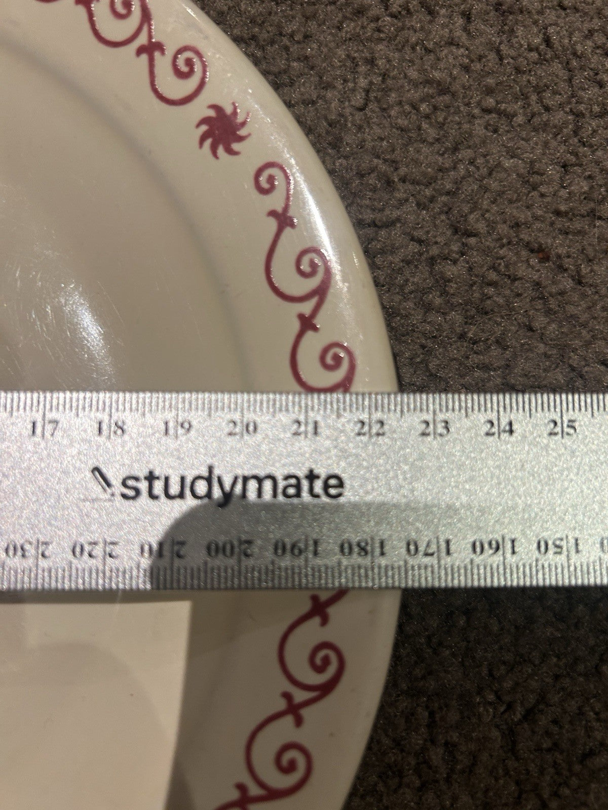 Bristile Hotel Ware Plate Red Scroll 23cm Vitrified China Australia