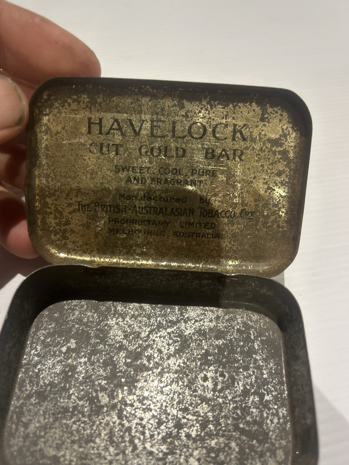 Vintage Havelock Tobacco Tin – Cut Gold Bar – British Australasian Tobacco 1930s