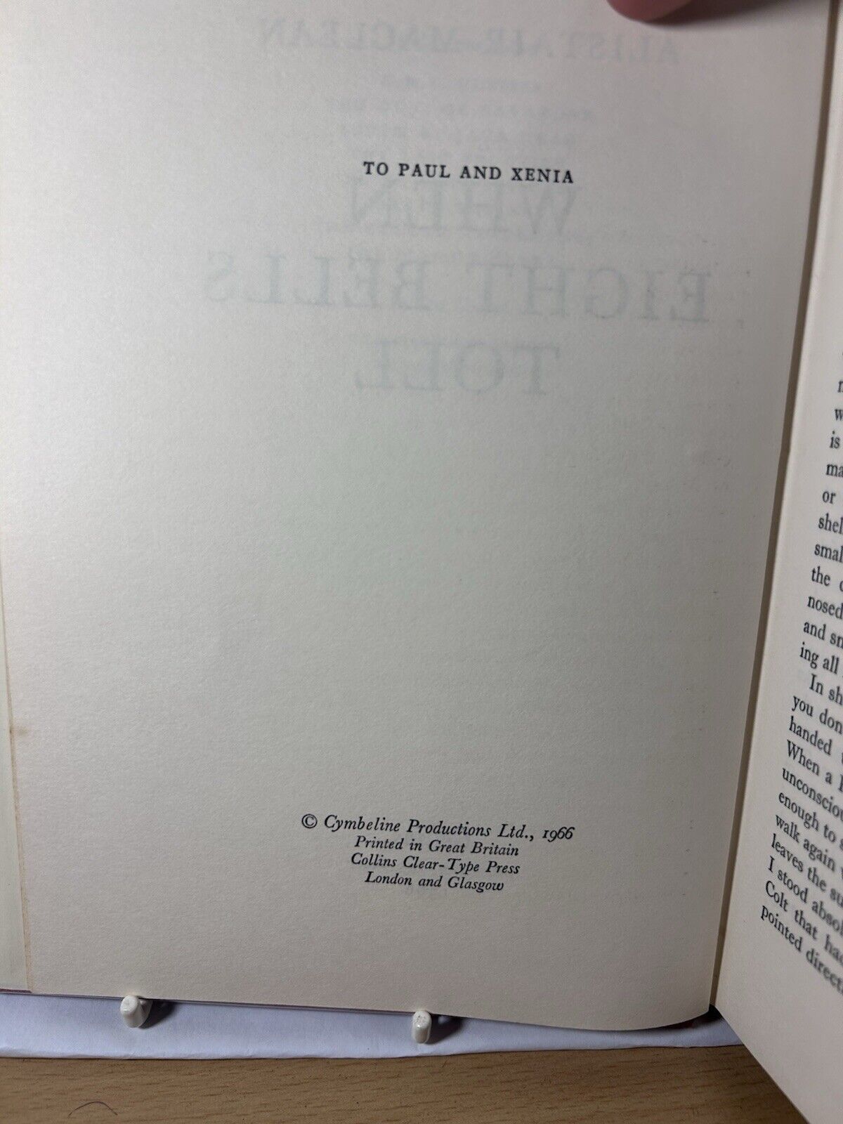 ALISTAIR MACLEAN When Eight Bells Toll (Hardcover UK 1966) First Edition