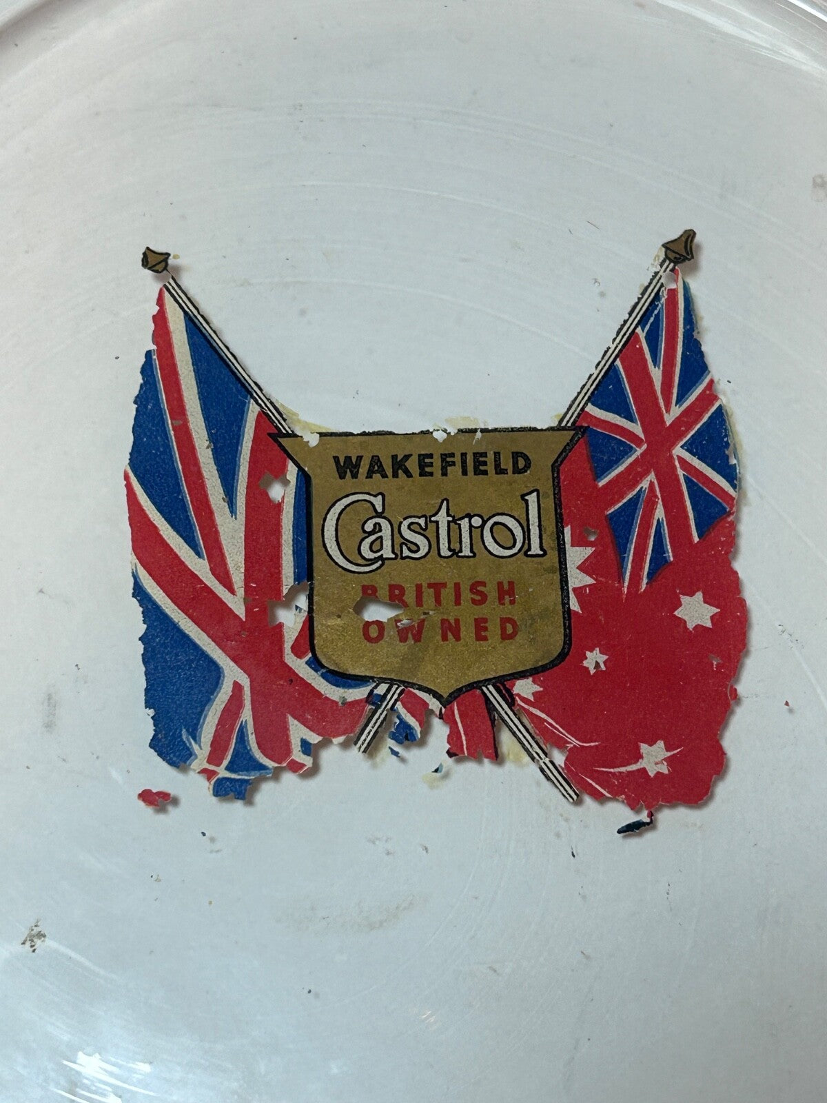 Castrol Wakefield glass bowl or ash tray Vintage 1930s to 1950s VERY RARE