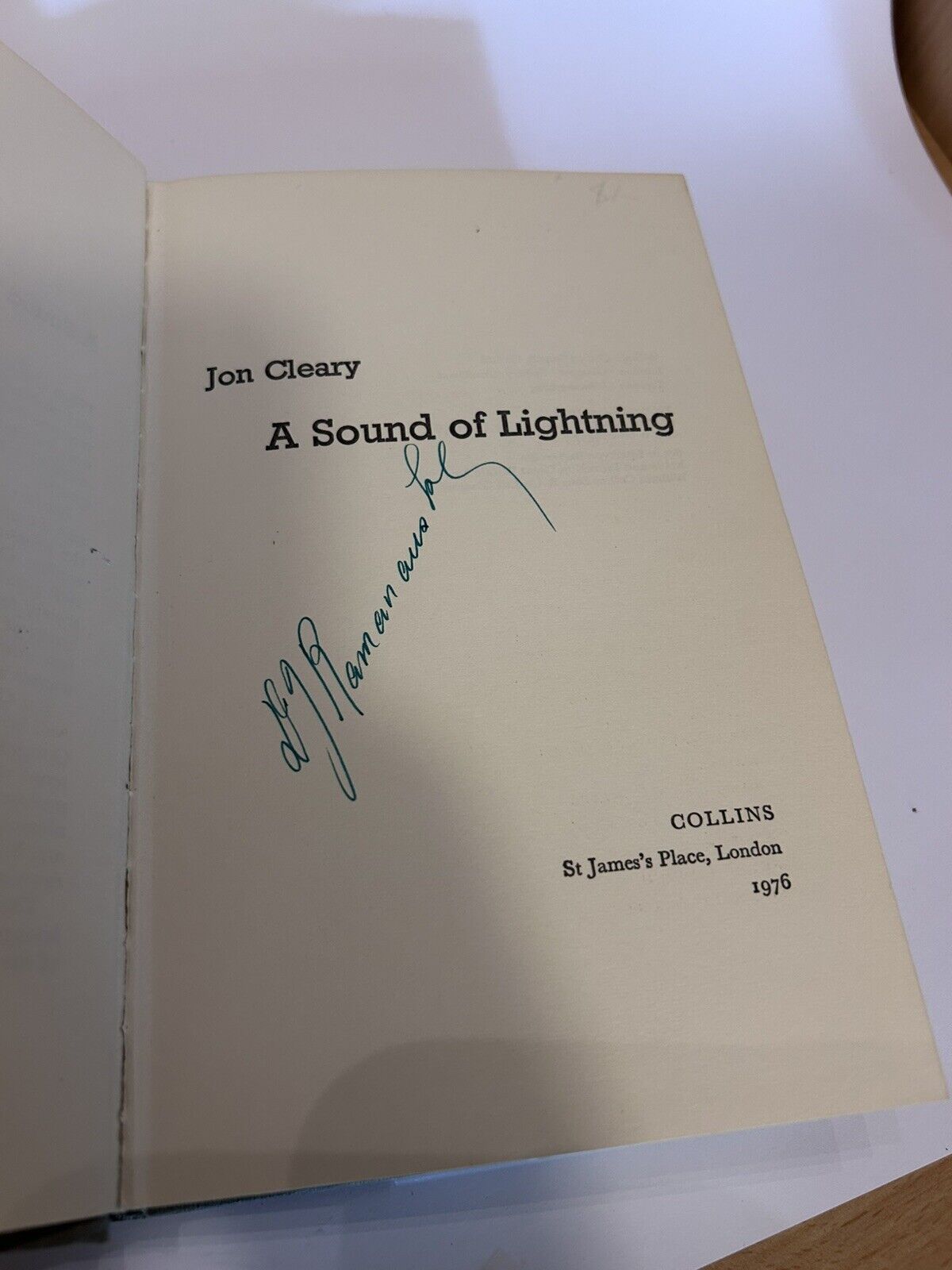 A Sound of Lightning by Jon Cleary - First Edition (Hardcover, 1976)