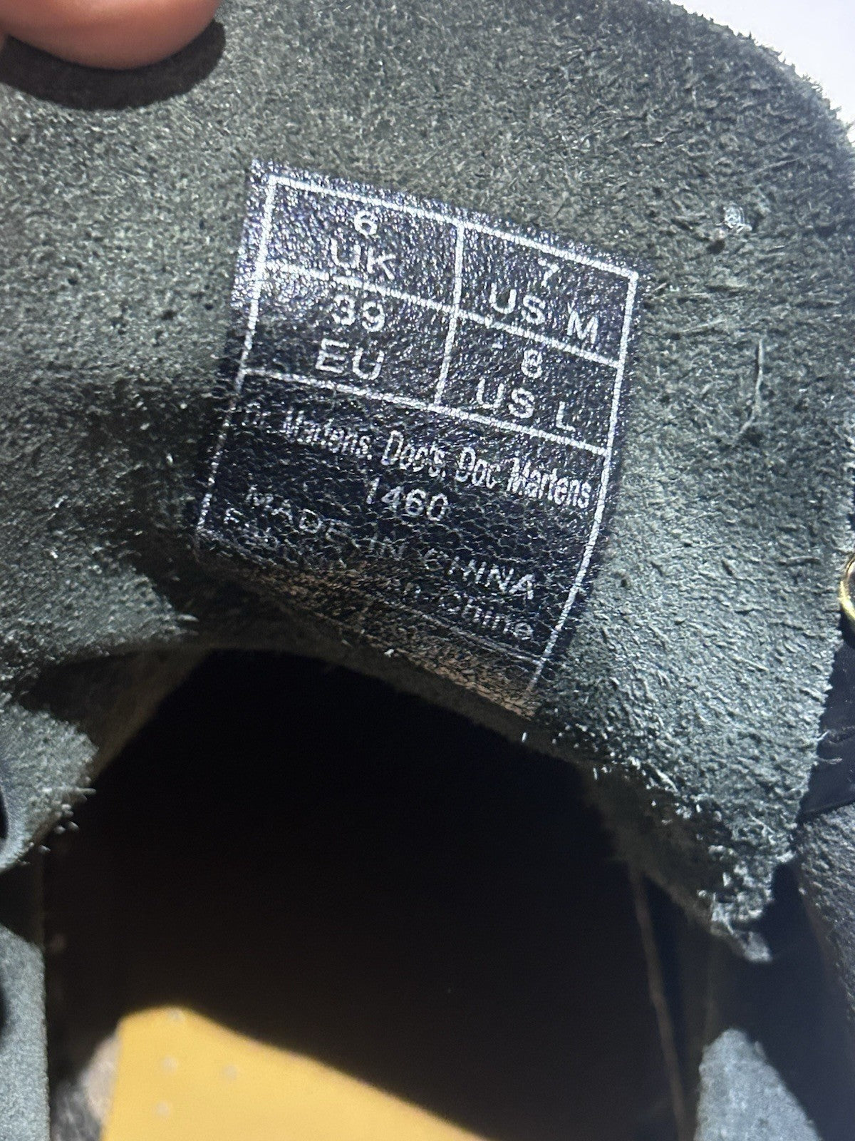 Dr Martens 1460 Black Leather Boots UK 6 EU 39 US 7 Lace-Up Made in China