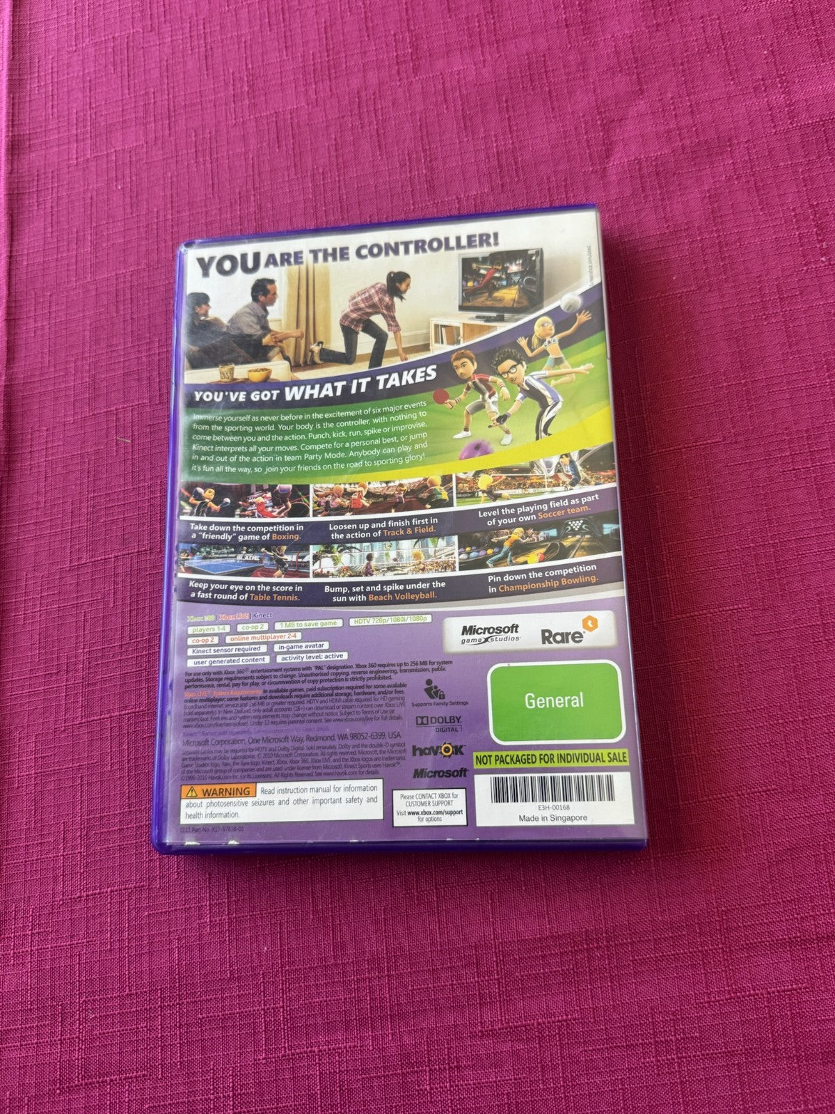 Kinect Sports Xbox 360 PAL – Complete with Manual – 2010