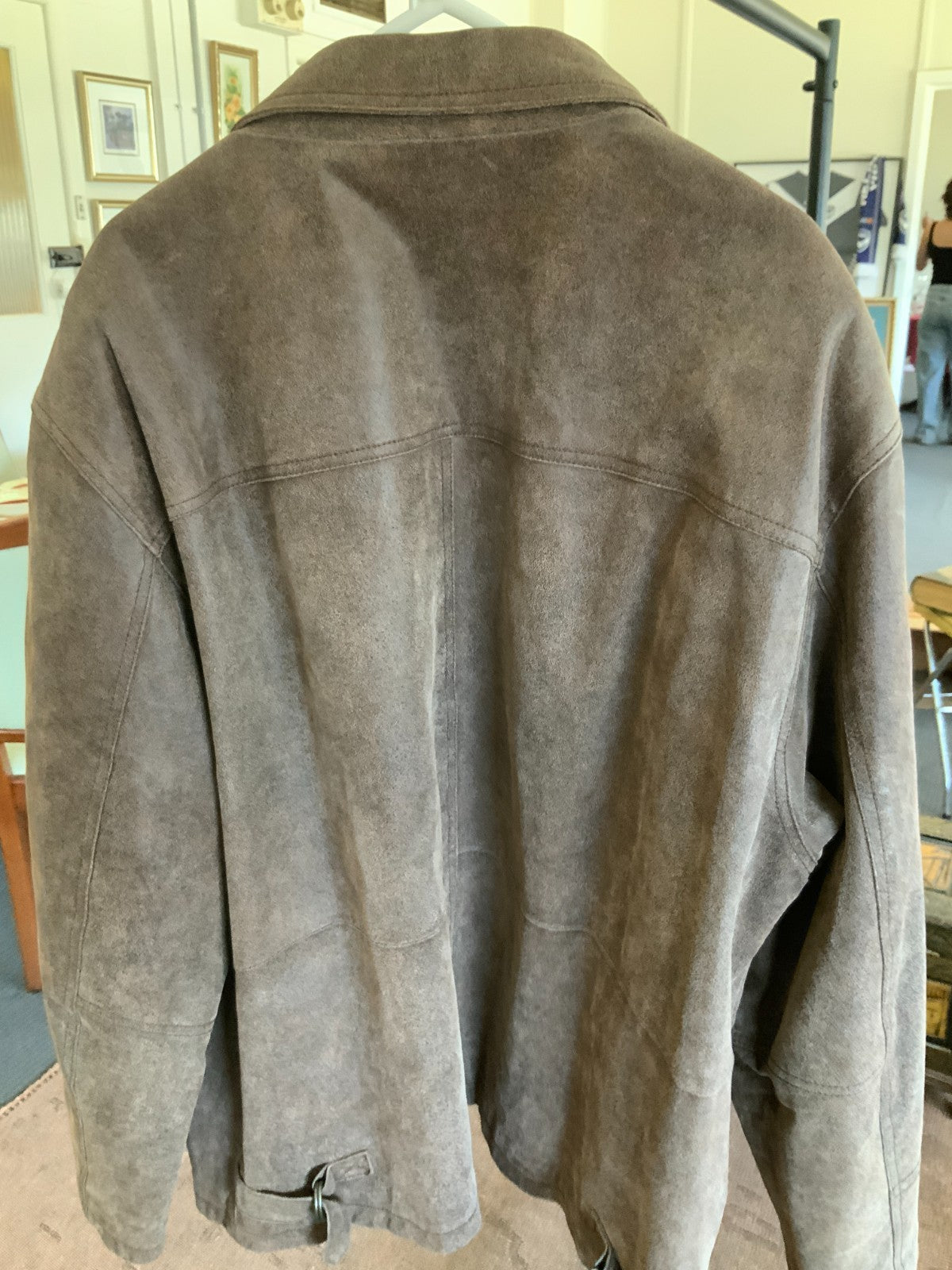Lancia Premium Quality Brown Faux Suede Jacket Quilted Lining Mens XXL