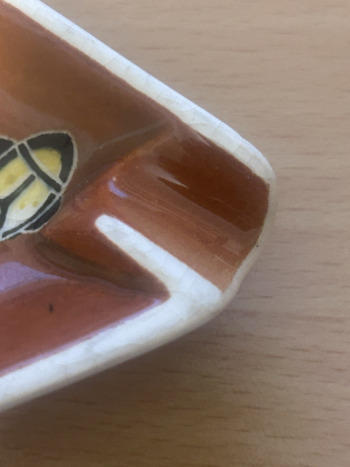 Vintage Australian Pottery Ashtray Lizard Design ~ Aboriginal Art Style
