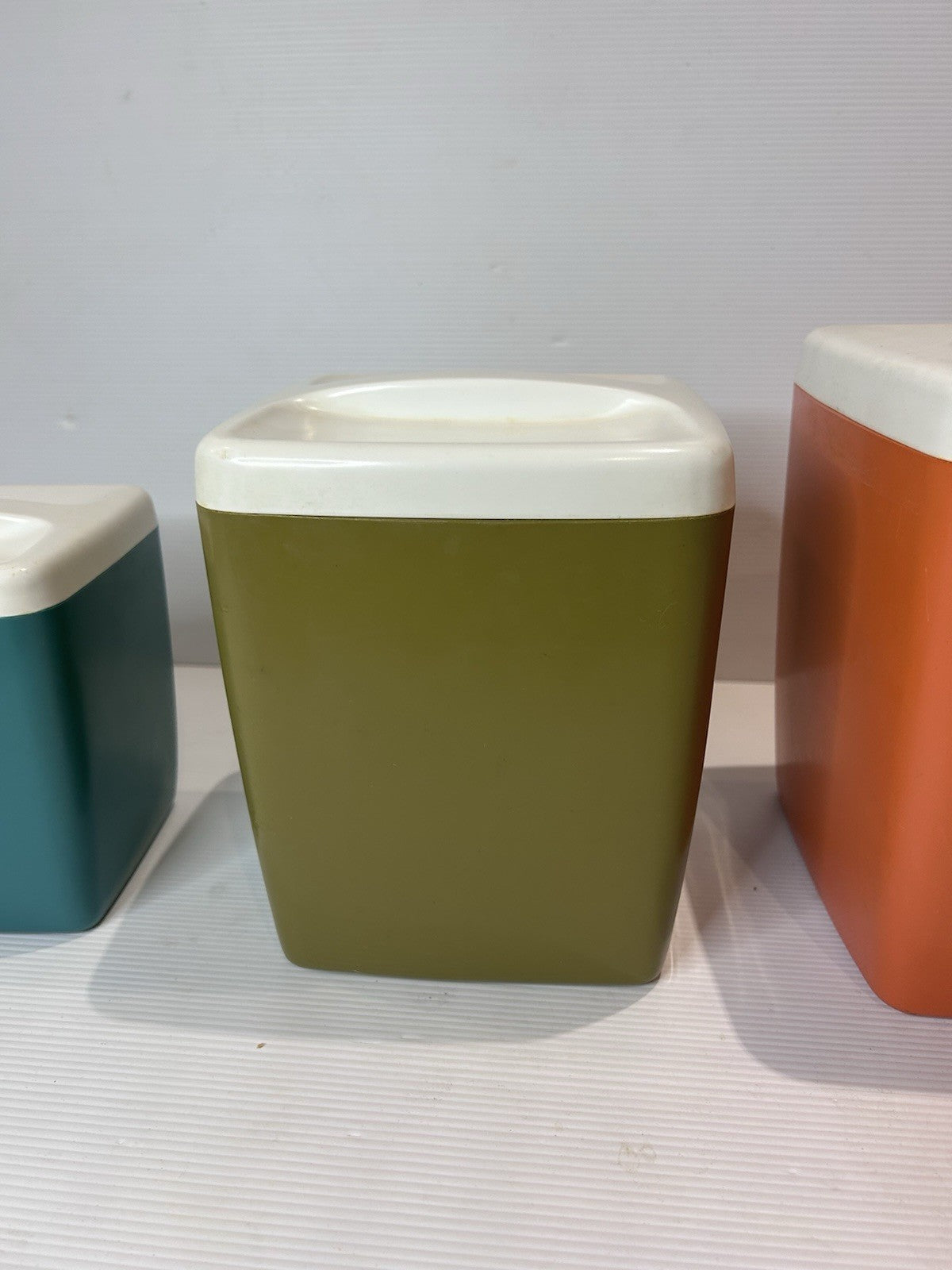 Vintage 1960s Nally Canister Set Tea Sugar Flour Retro Plastic Kitchenware