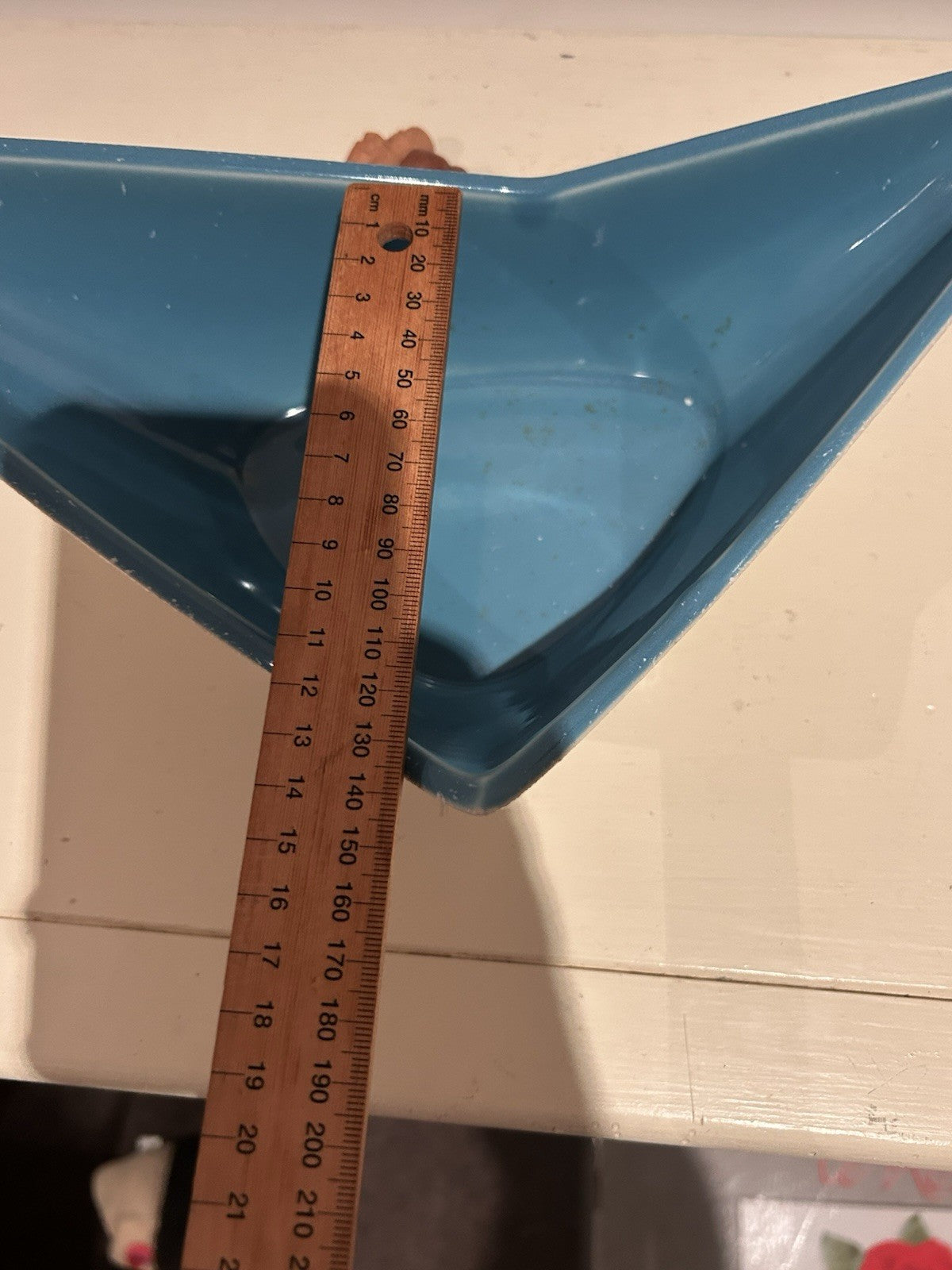 Vintage Japanese Mid Century Modern Sculptural Triangular Bowl 33cm
