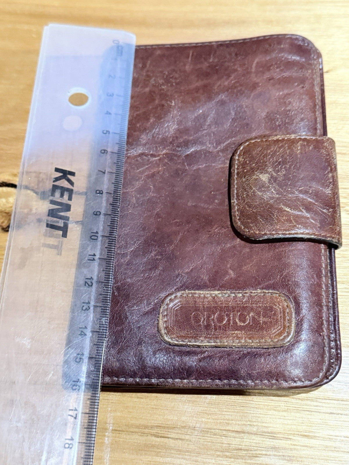 Oroton Leather Wallet Made In Australia Brown Vintage Bifold Coin Zip