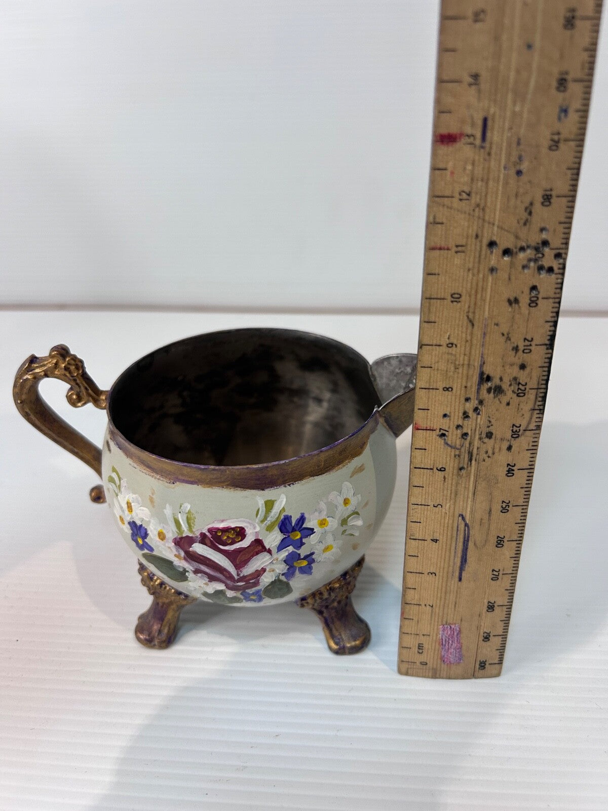 Antique Silver Plated Tea Set Refurbished Hand Painted by Beverley Shearer 2007