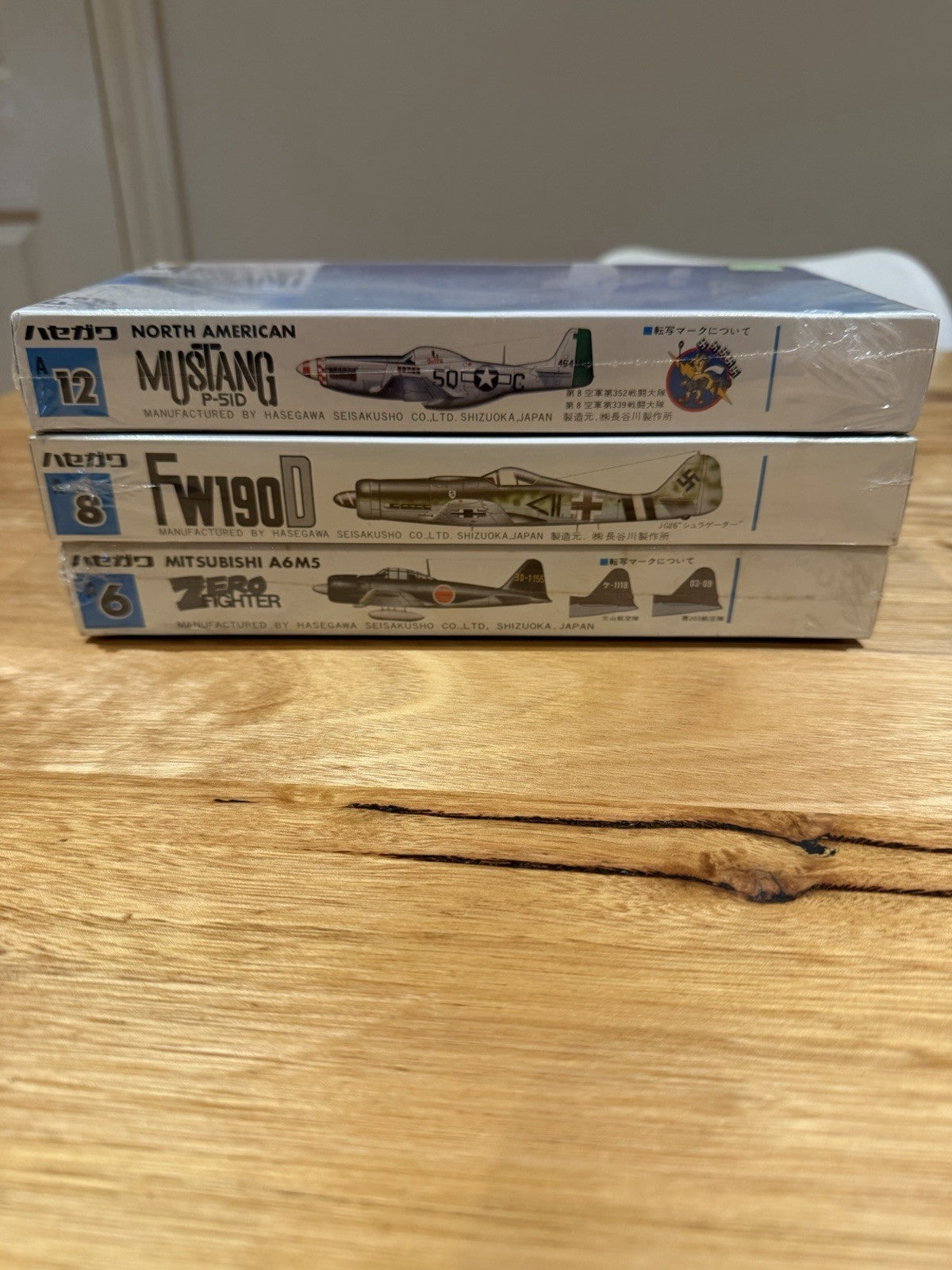 Hasegawa 1/72 Zero Fighter Mustang P-51D Fw190D Factory Sealed Model Kit Lot