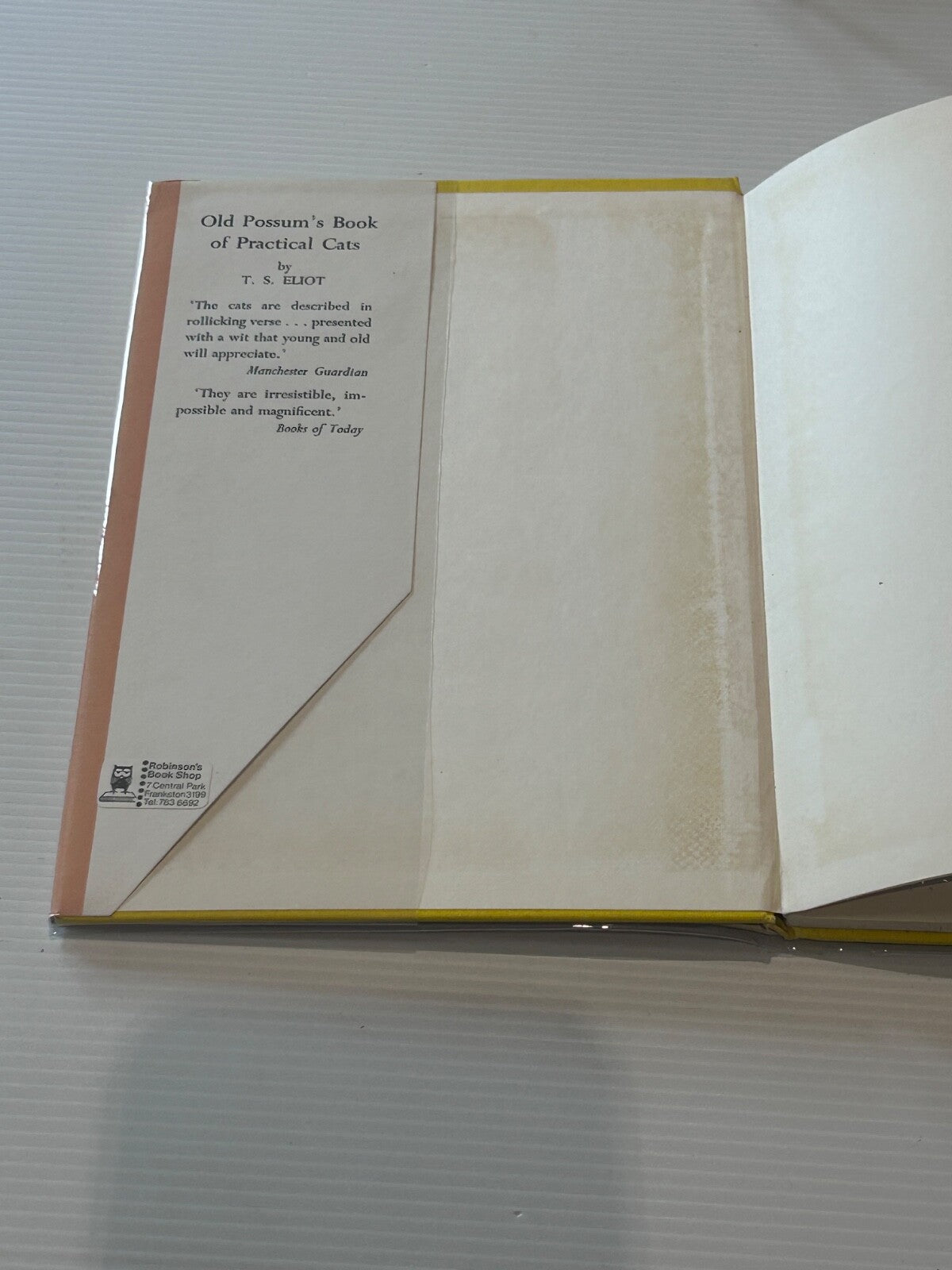 T.S. ELIOT, THOMAS STEARNS ELIOT Old Possum's Book of Practical Cats