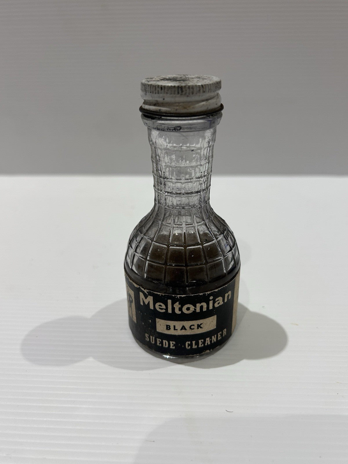 Vintage Meltonian Black Suede Cleaner Bottle 1950s Williamstown VIC