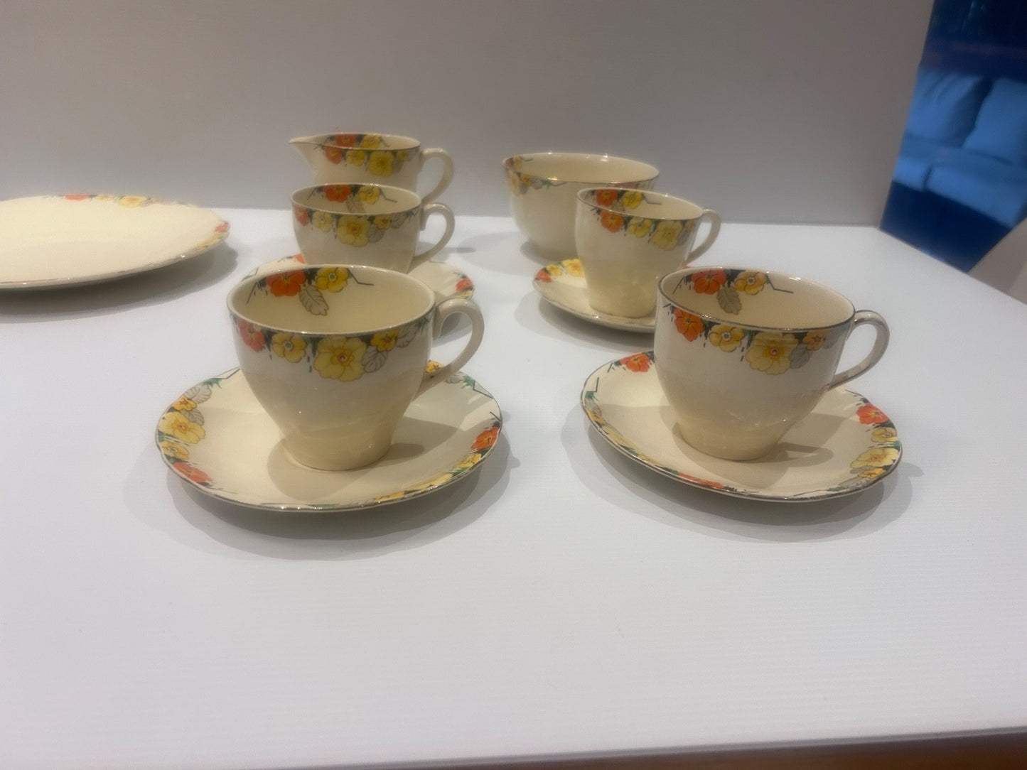 Royal Marigold Raymond Meakin 4 Cups/Saucers , Jug, Sugar & Plate & free extras