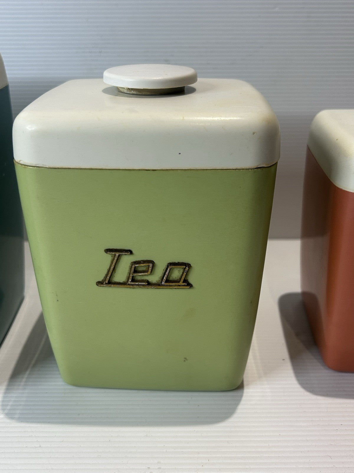 Vintage Nally Kitchen Canisters Set of 4 – Sugar Rice Tea Coffee Retro 1950s