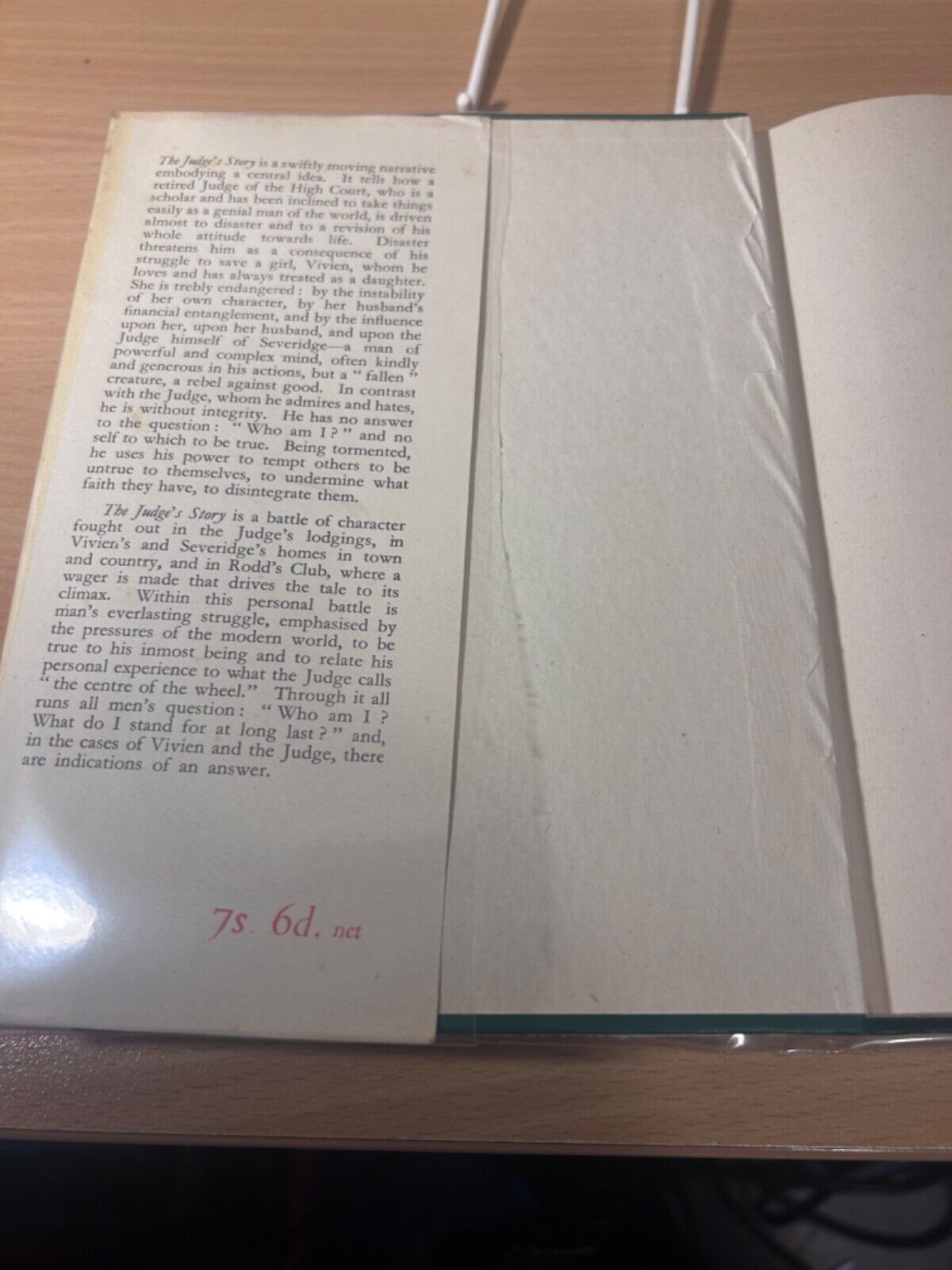 THE JUDGE'S STORY CHARLES MORGAN 1ST EDITION 1947 MacMillan London Unclipped