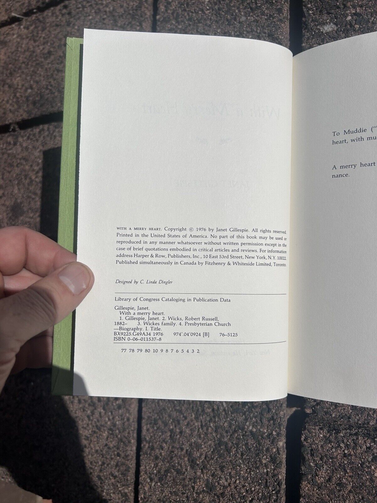 With A Merry Heart by Janet Gillespie First Edition Hard Cover and Dust Jacket