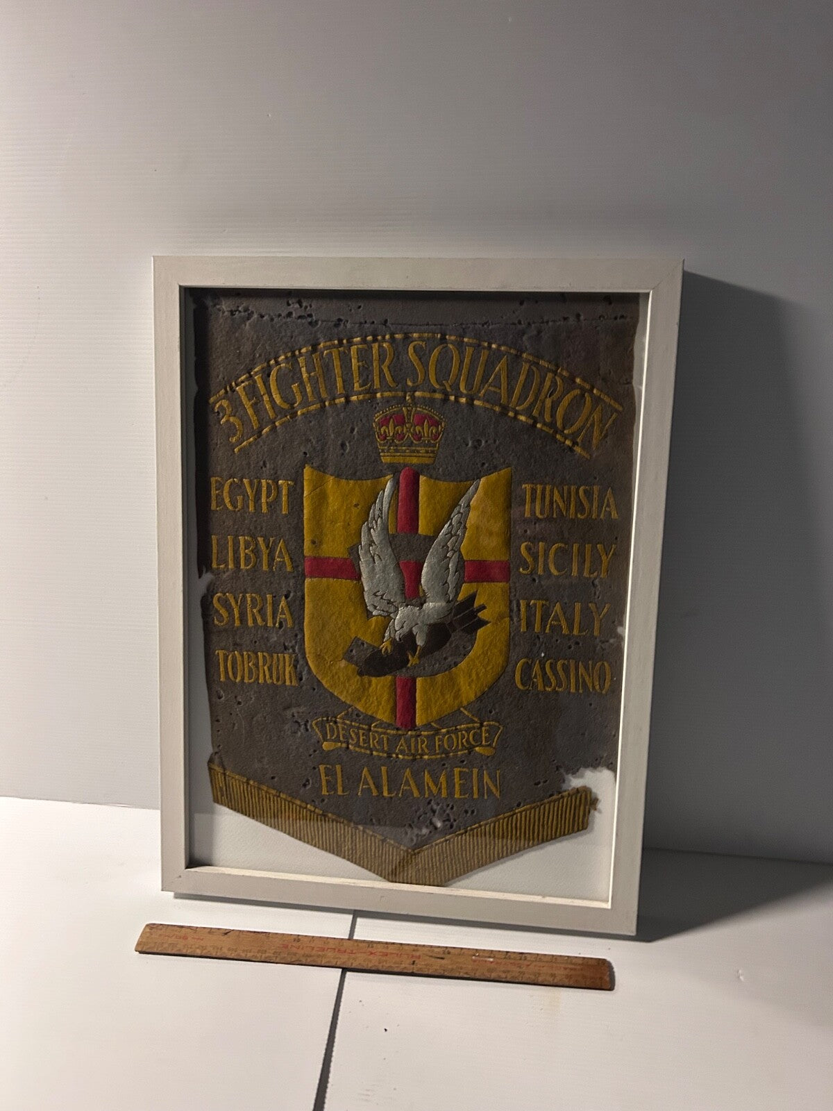 WWII RAAF 3 Fighter Squadron Banner Desert Air Force El Alamein Original RARE