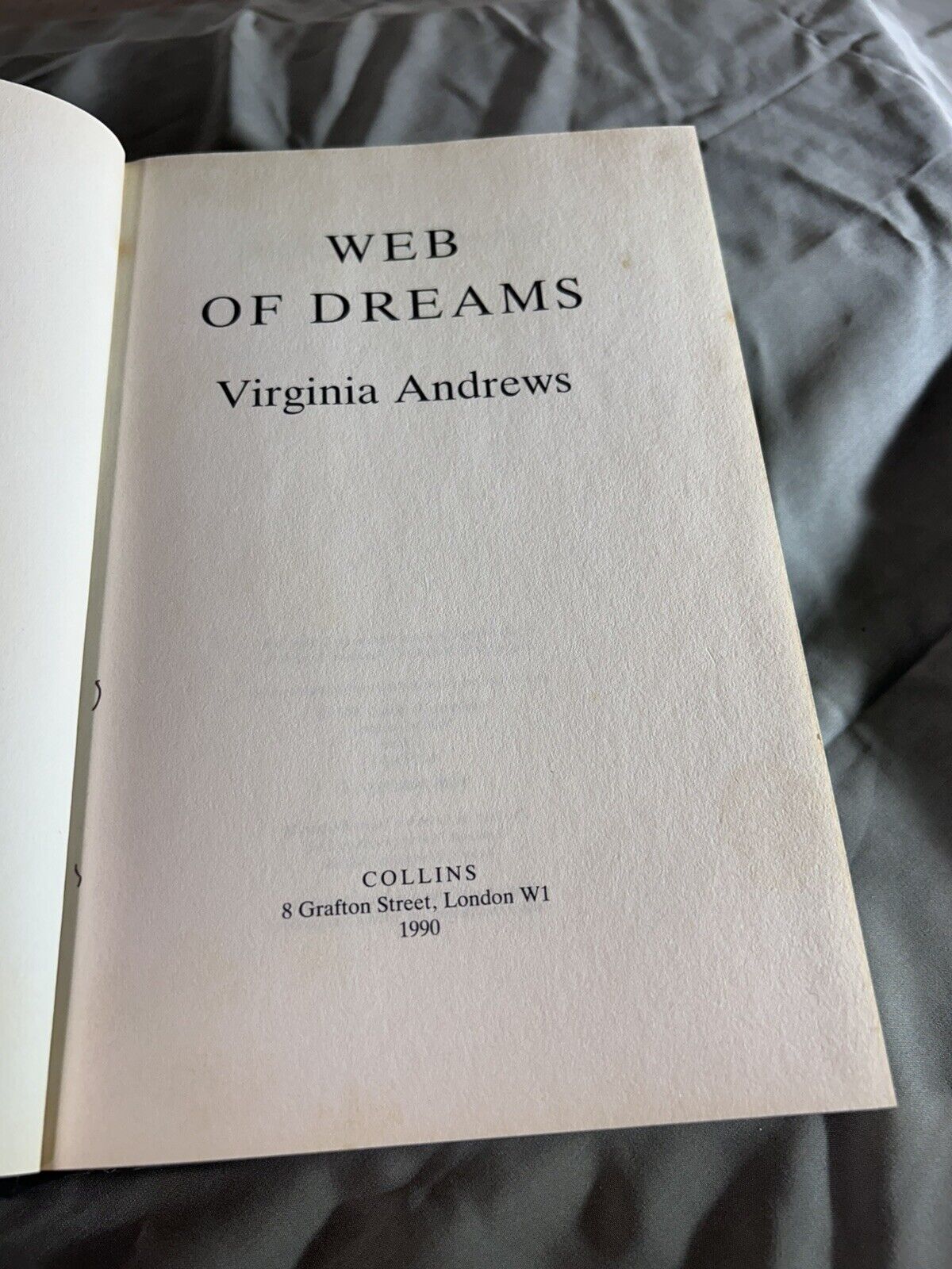 Web of Dreams by Virginia Andrews (Hardcover, 1990) First Edition with Dust Jack