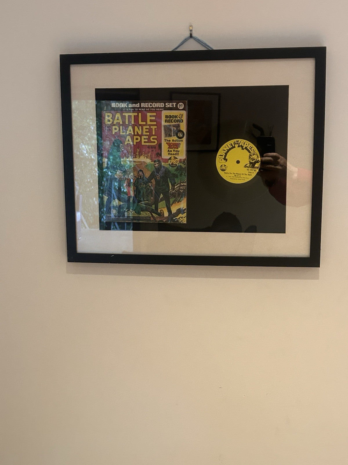 Battle for the Planet of the Apes 1975 Book & Record Set Framed Power Records