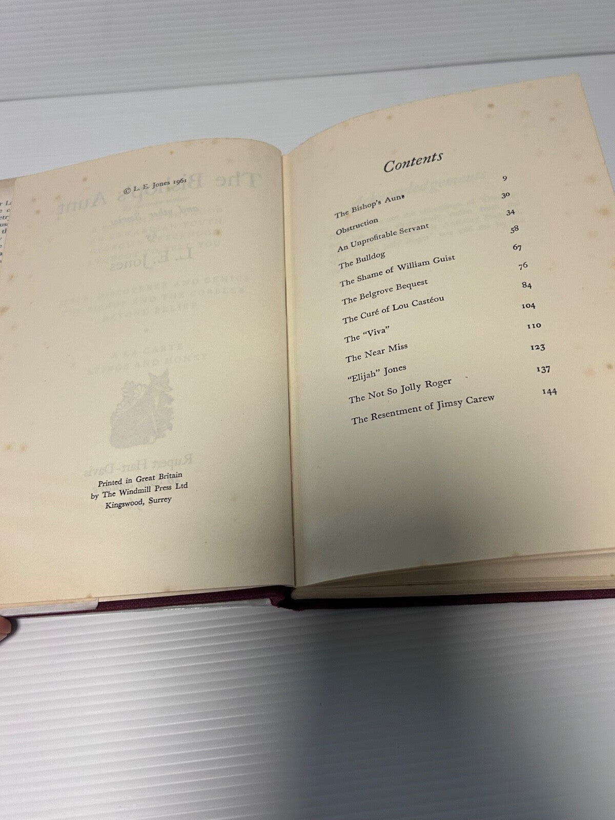 The Bishops Aunt, L.E Jones, Rupert Hart Davis, 1961, Hardcover