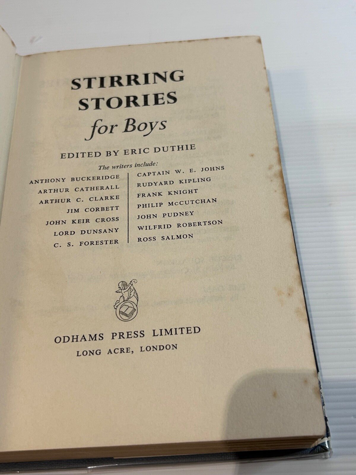 Stirring Stories for Boys HC DJ 1st Ed Eric Duthie Odhams c1950s Adventure Sci-F