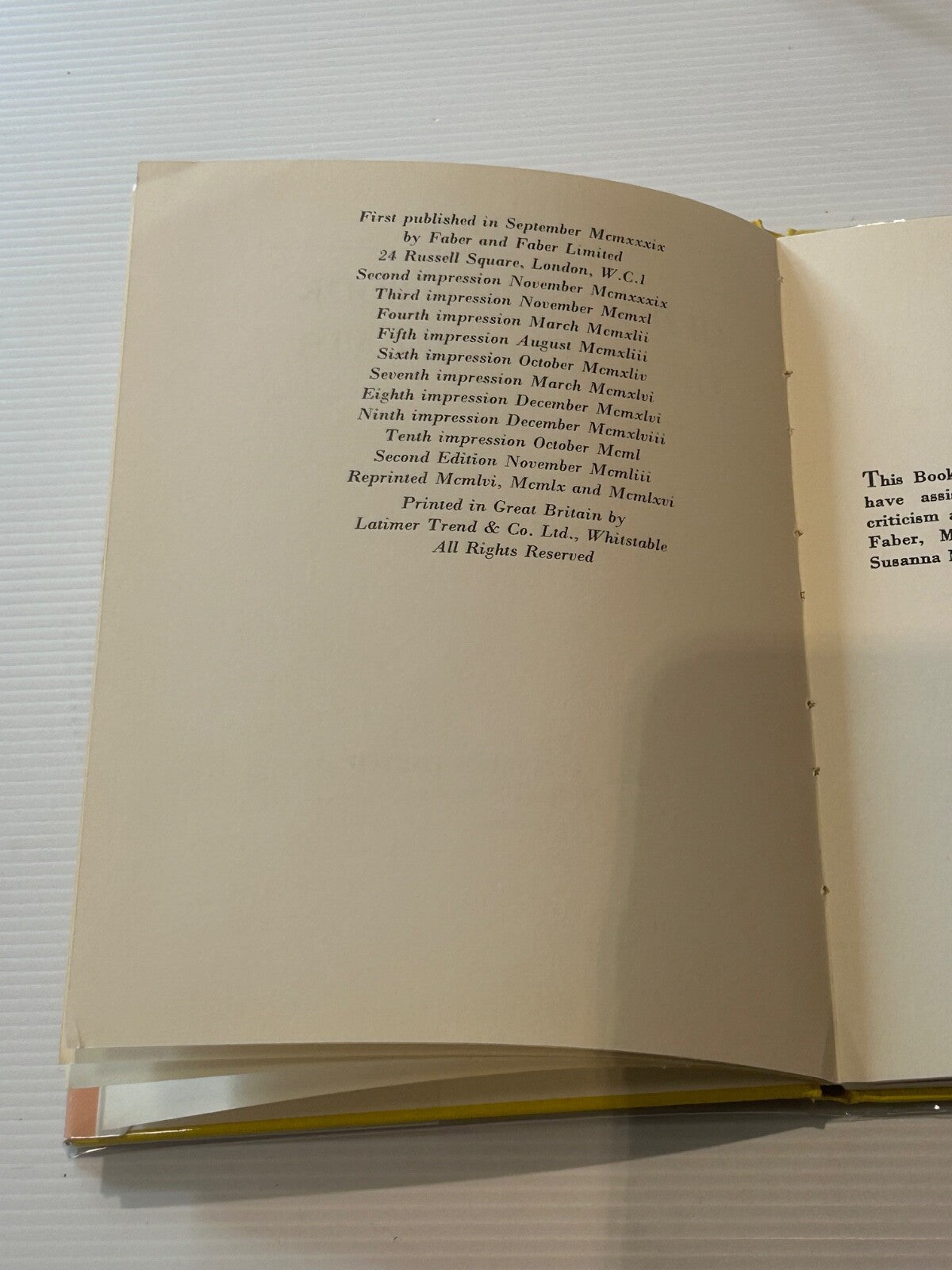 T.S. ELIOT, THOMAS STEARNS ELIOT Old Possum's Book of Practical Cats